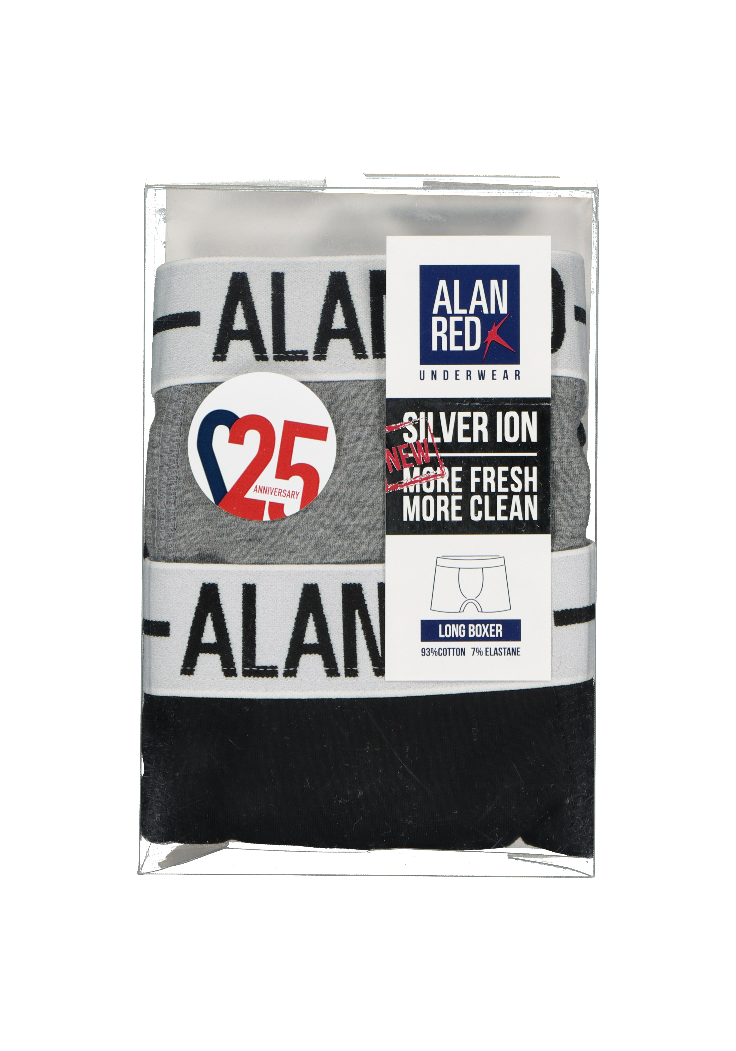 ALAN RED boxershorts (2-pack), zwart / grijs