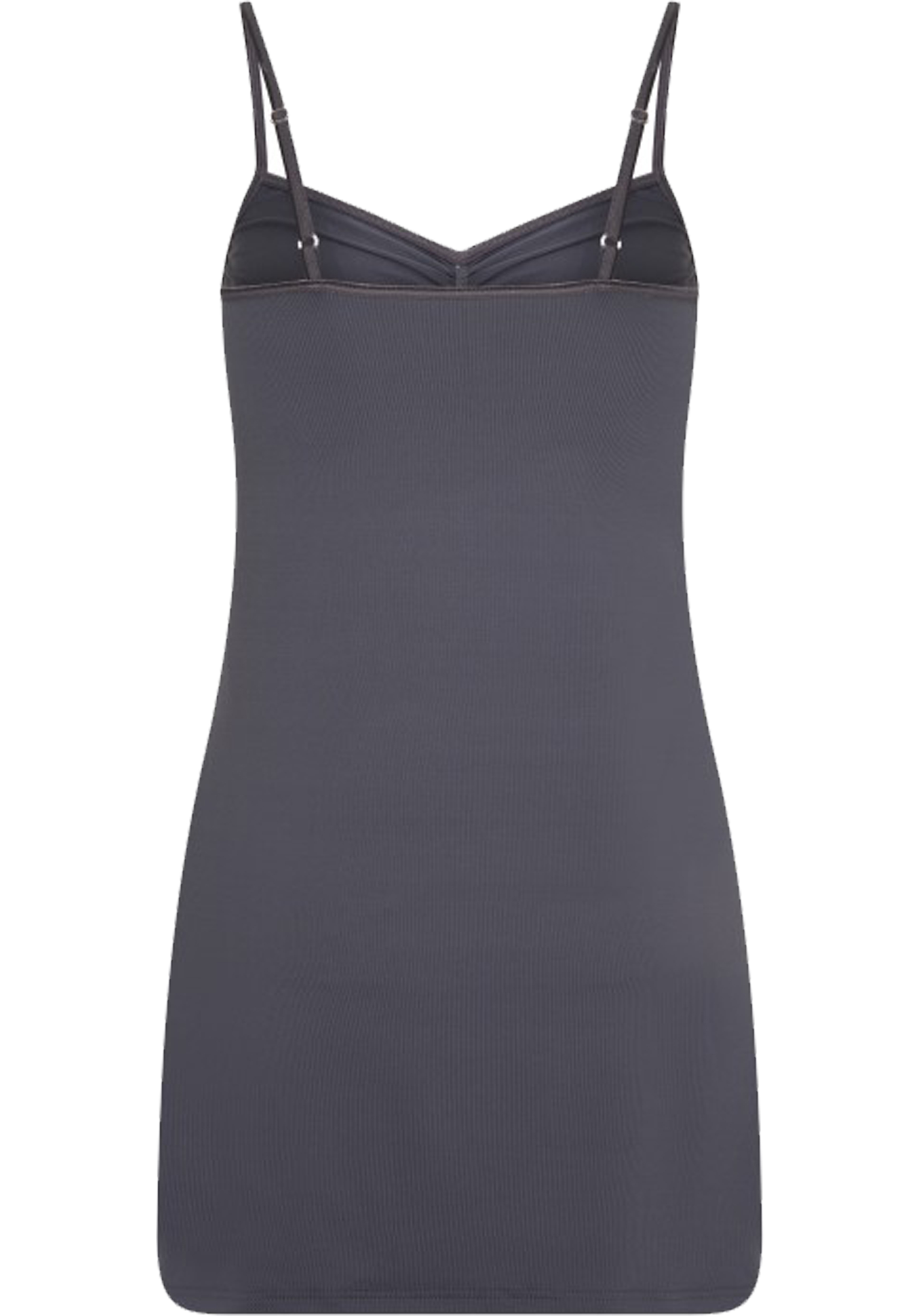 RJ Bodywear Pure Color dames jurk (1-pack), onderjurk met verstelbare bandjes, grijs