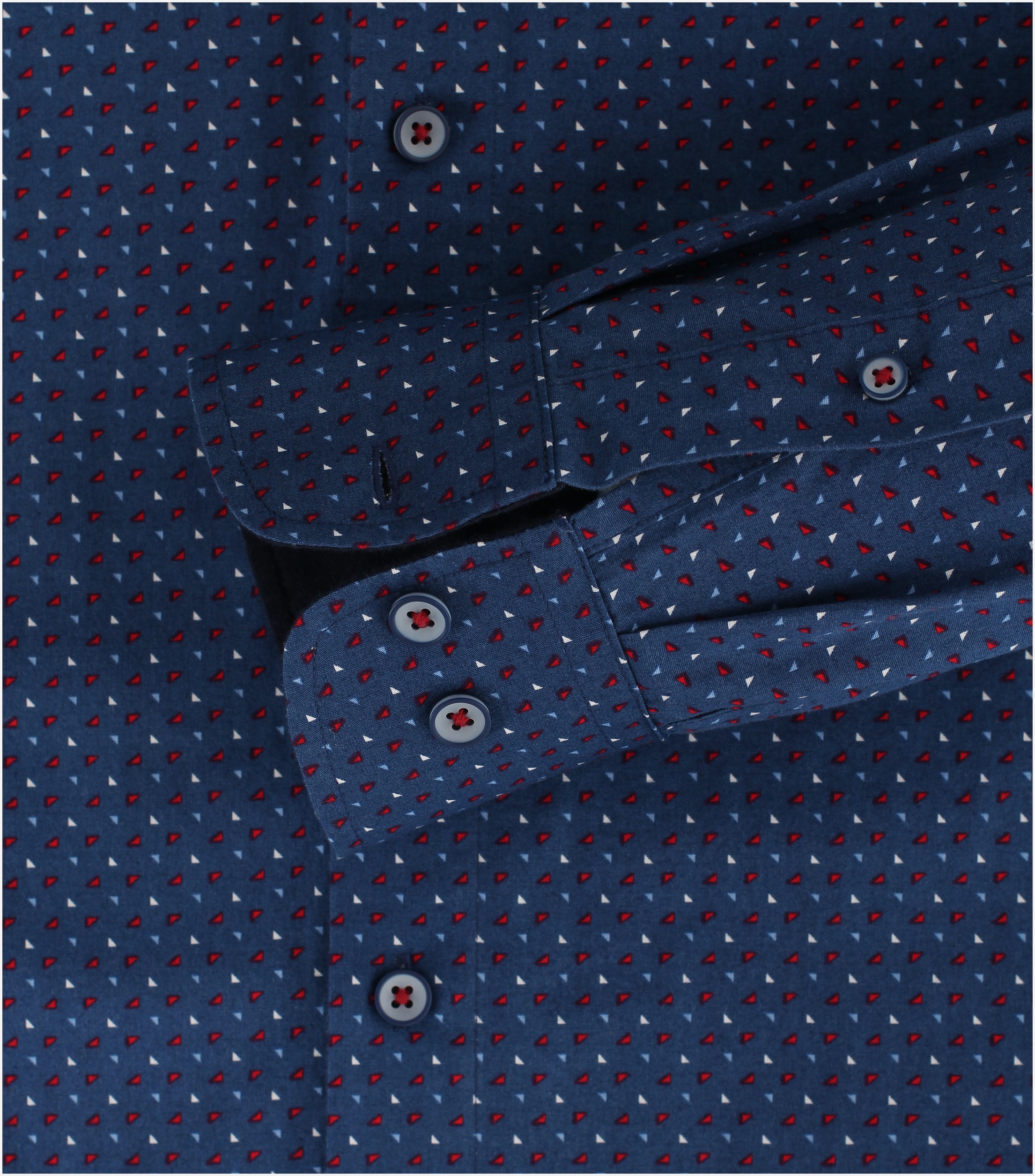 Redmond comfort fit overhemd, popeline, blauw dessin
