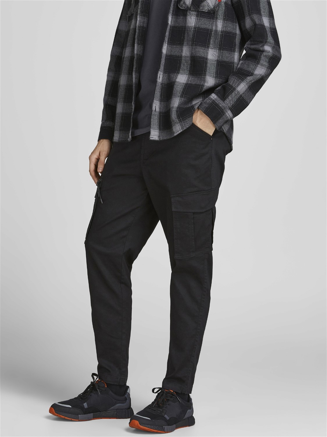 JACK & JONES Ace Dex Tapered loose fit, heren cargo broek, zwart