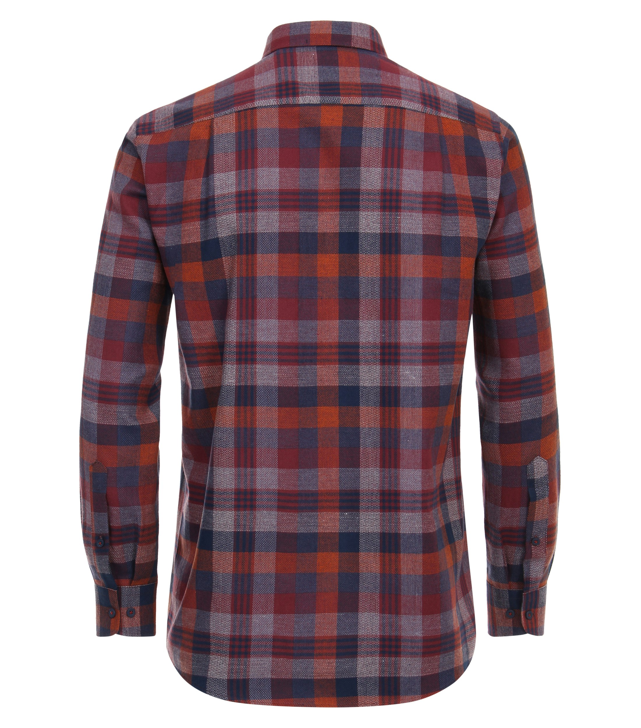 Redmond comfort fit overhemd, popeline, rood geruit - 242080111-50