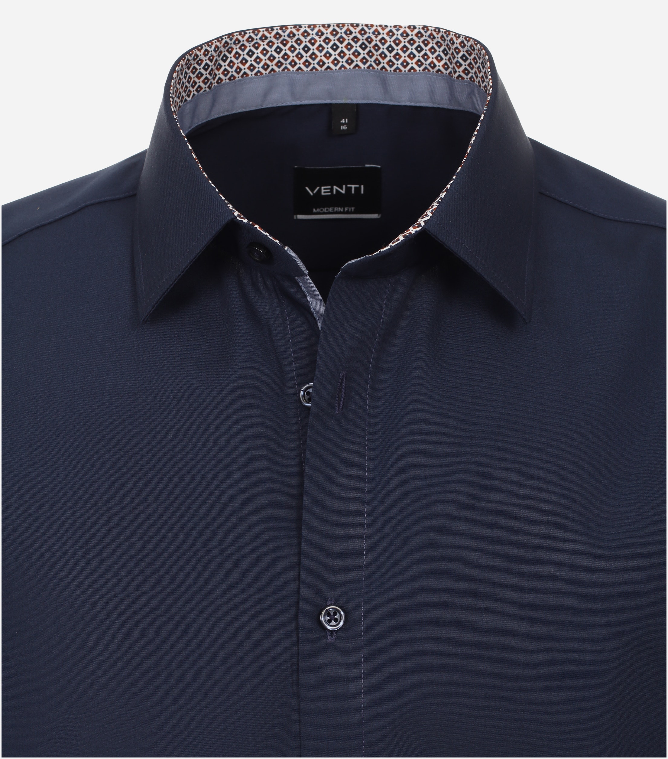 VENTI modern fit overhemd, korte mouw, popeline, blauw