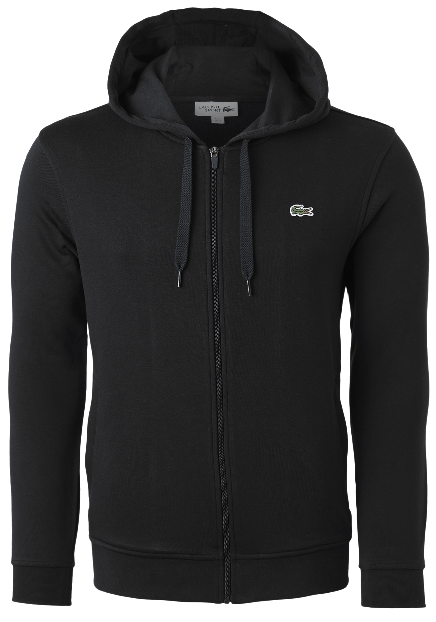 Lacoste heren hoodie sweatvest, met rits, zwart