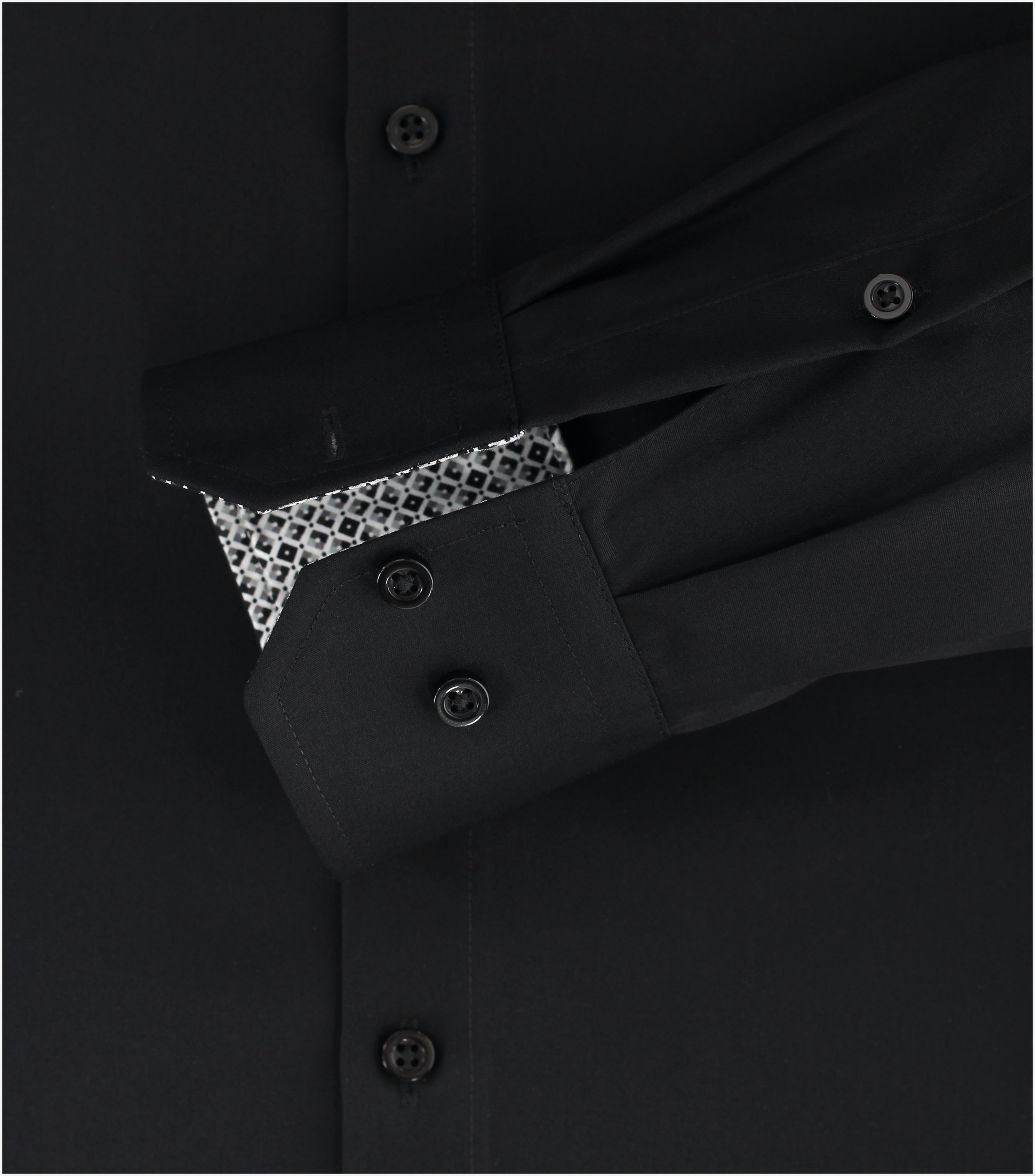 VENTI modern fit overhemd, popeline, zwart