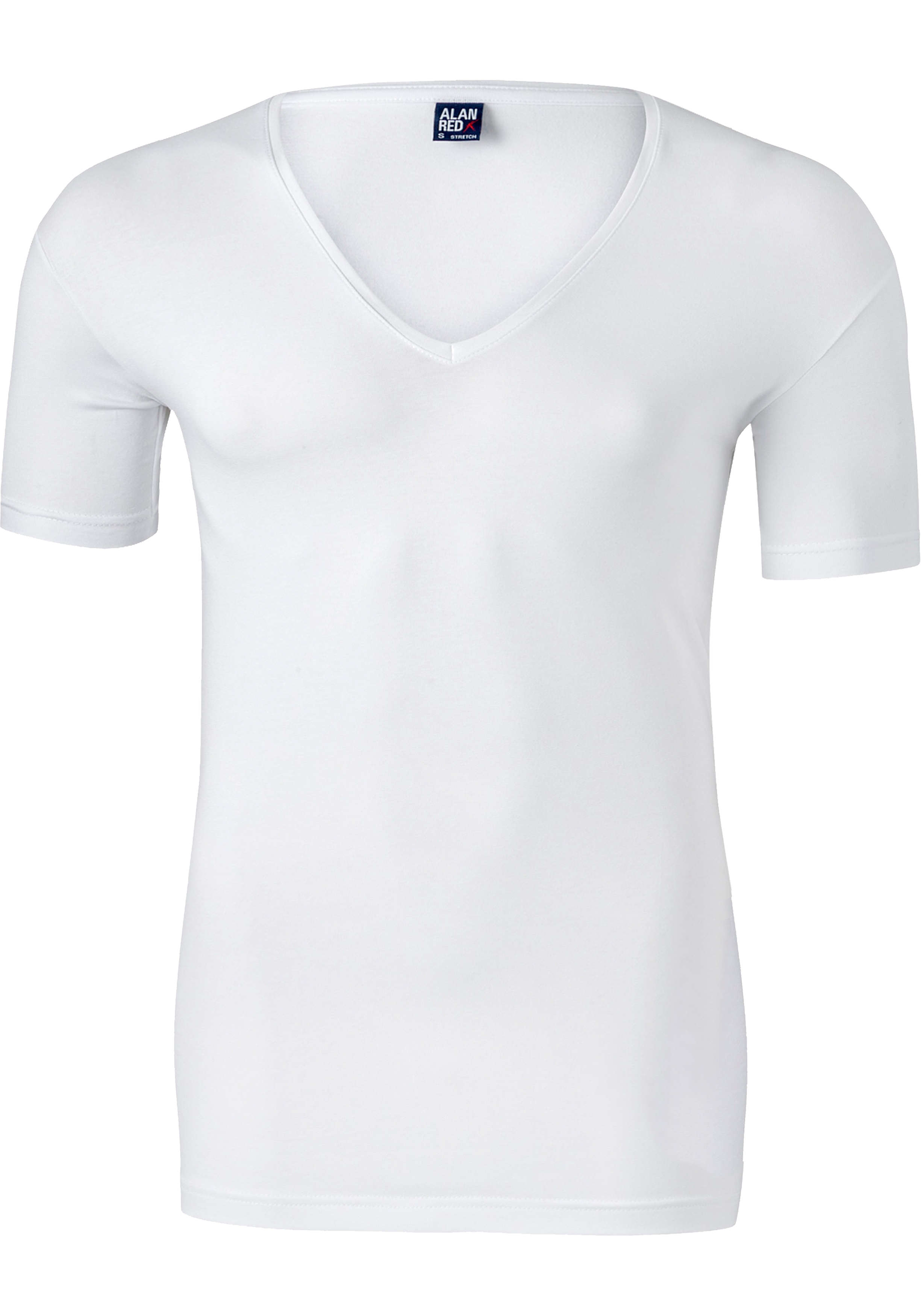 ALAN RED T-shirts no neck (2-pack), diepe V-hals, wit