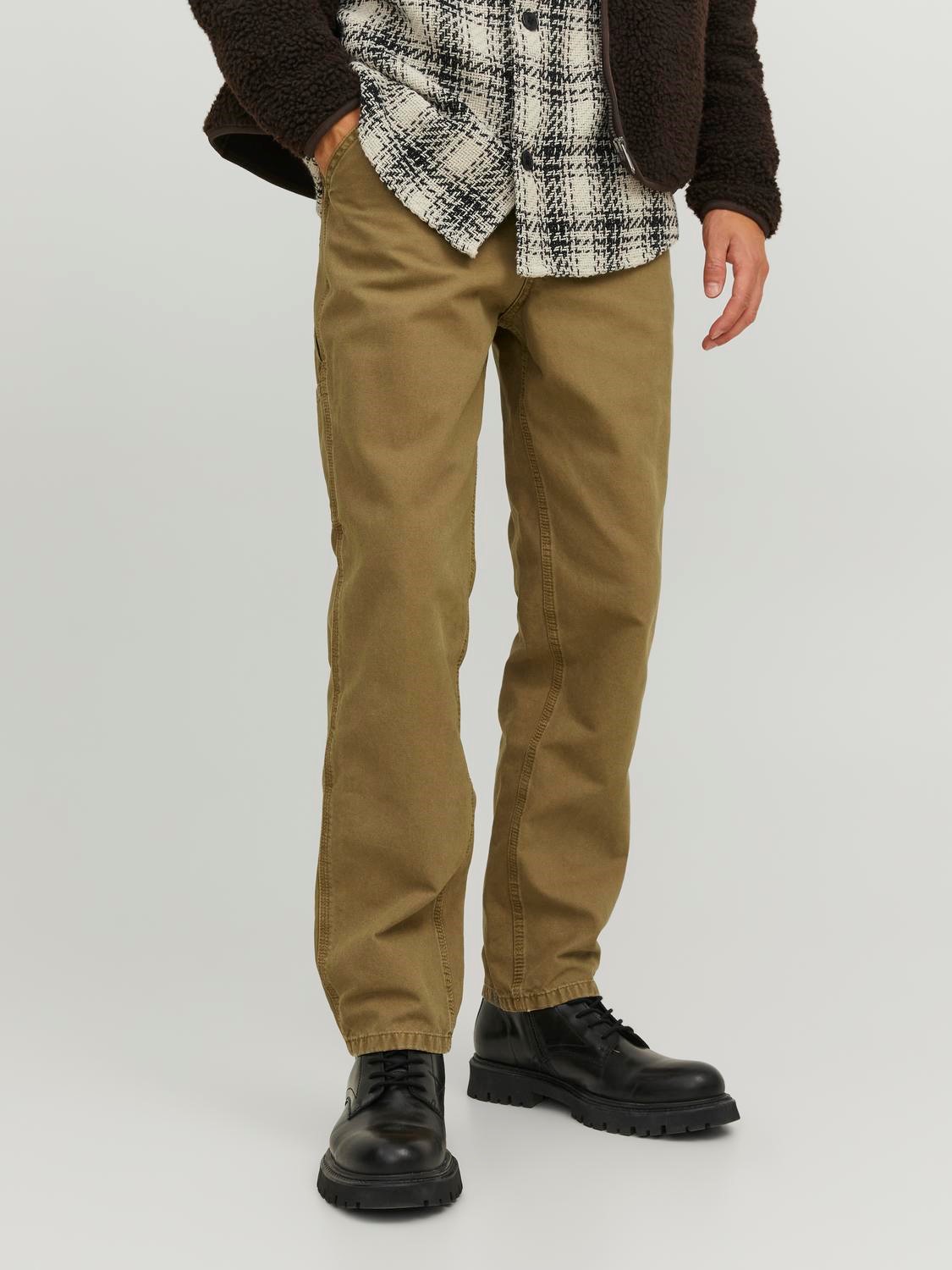 JACK & JONES Kane Washed Carpenter loose fit, heren cargo broek, camel bruin