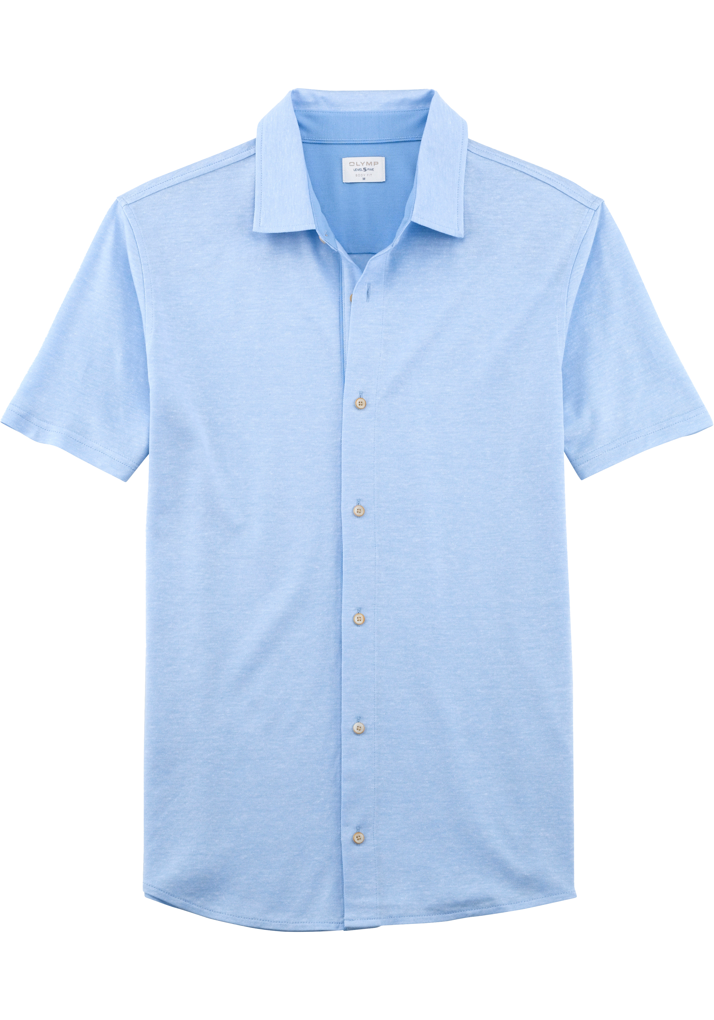 OLYMP Level Five Casual body fit polo, lichtblauw