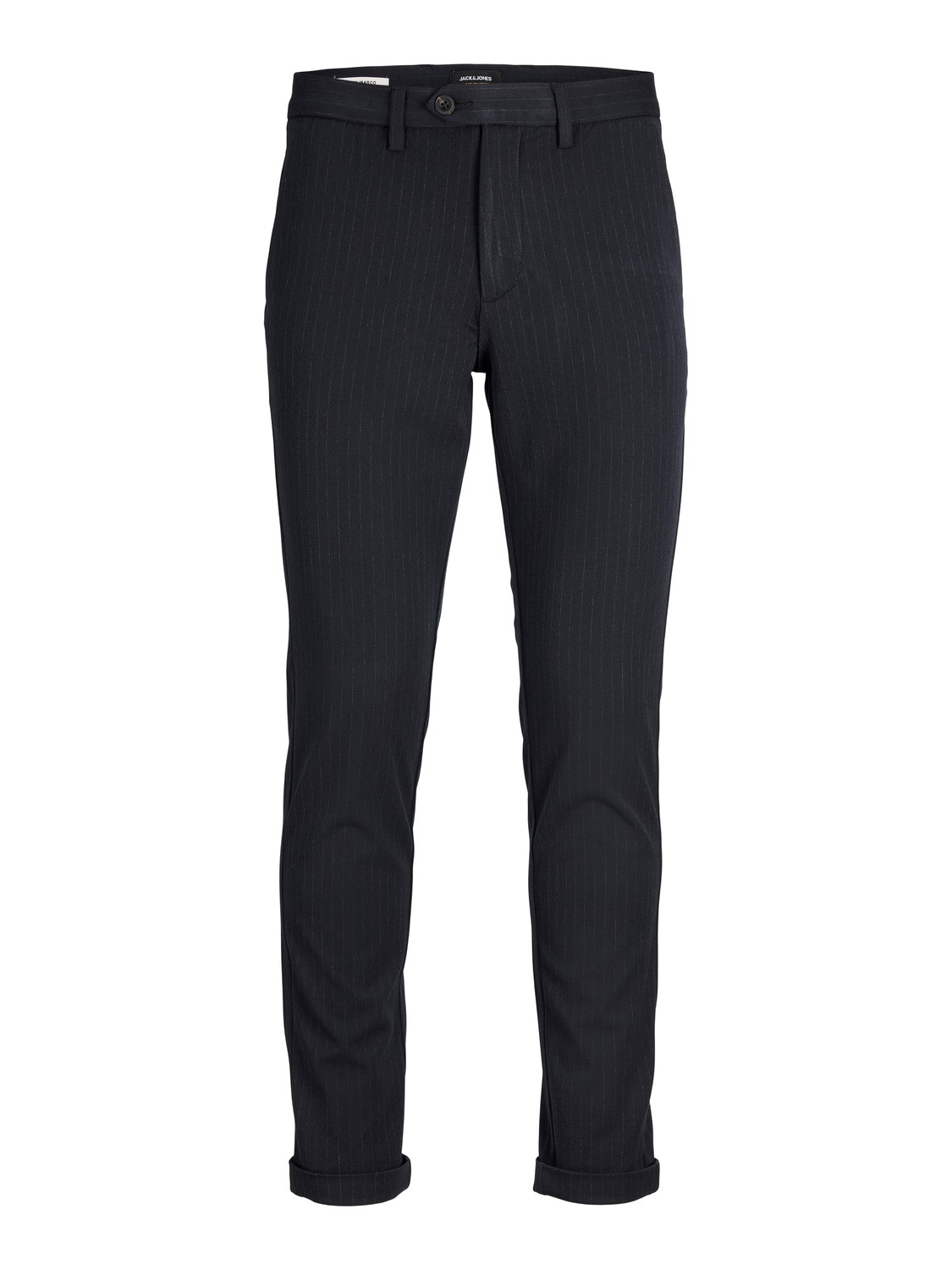 JACK & JONES Marco Connor Navy loose fit, heren chino, blauw krijtstreep