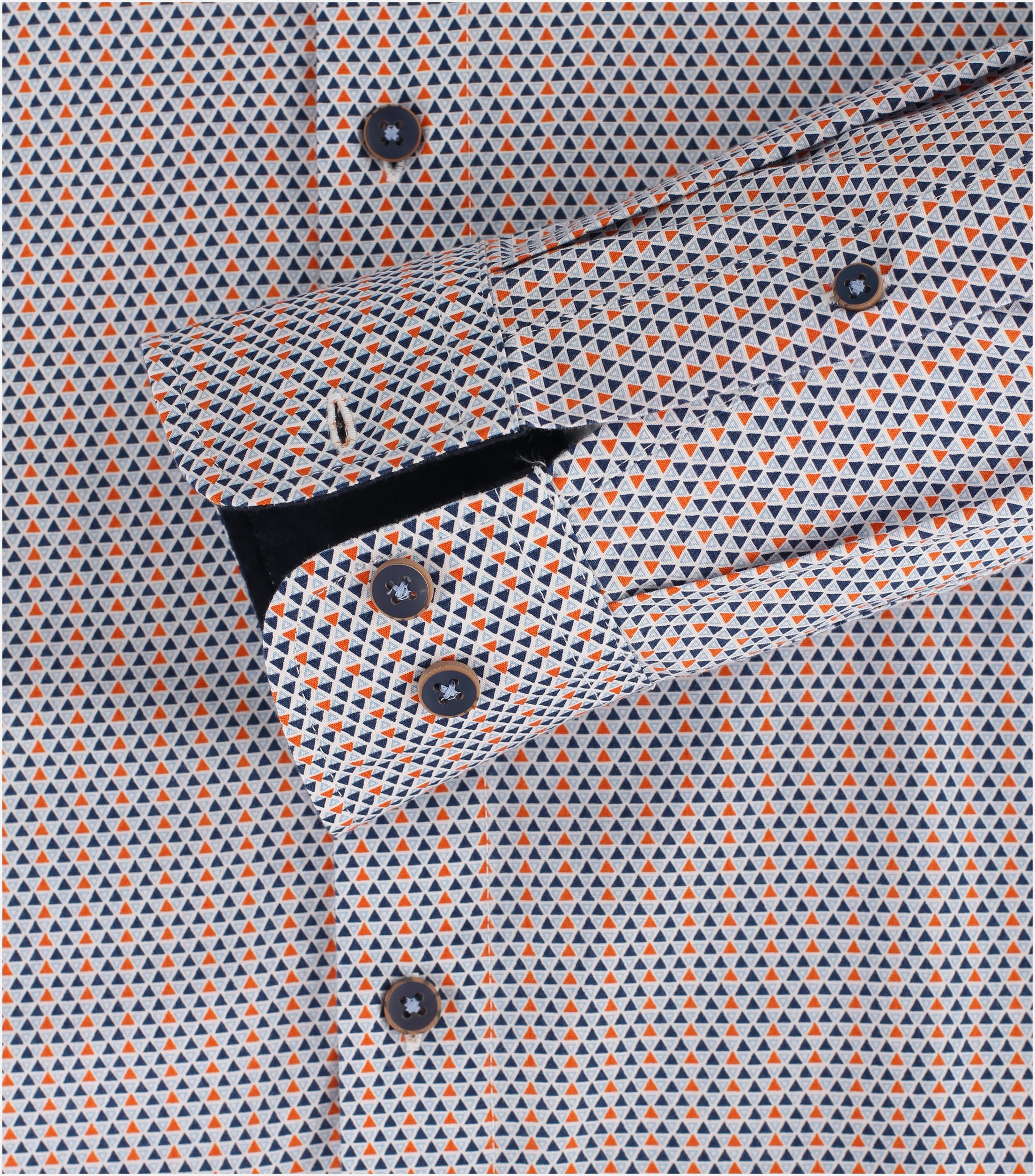 Redmond comfort fit overhemd, popeline, blauw dessin