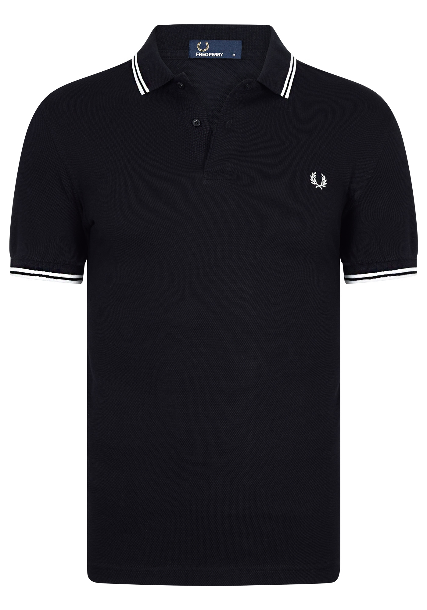Fred Perry M3600 polo twin tipped shirt, heren polo Black / Porcelain / Porcelain