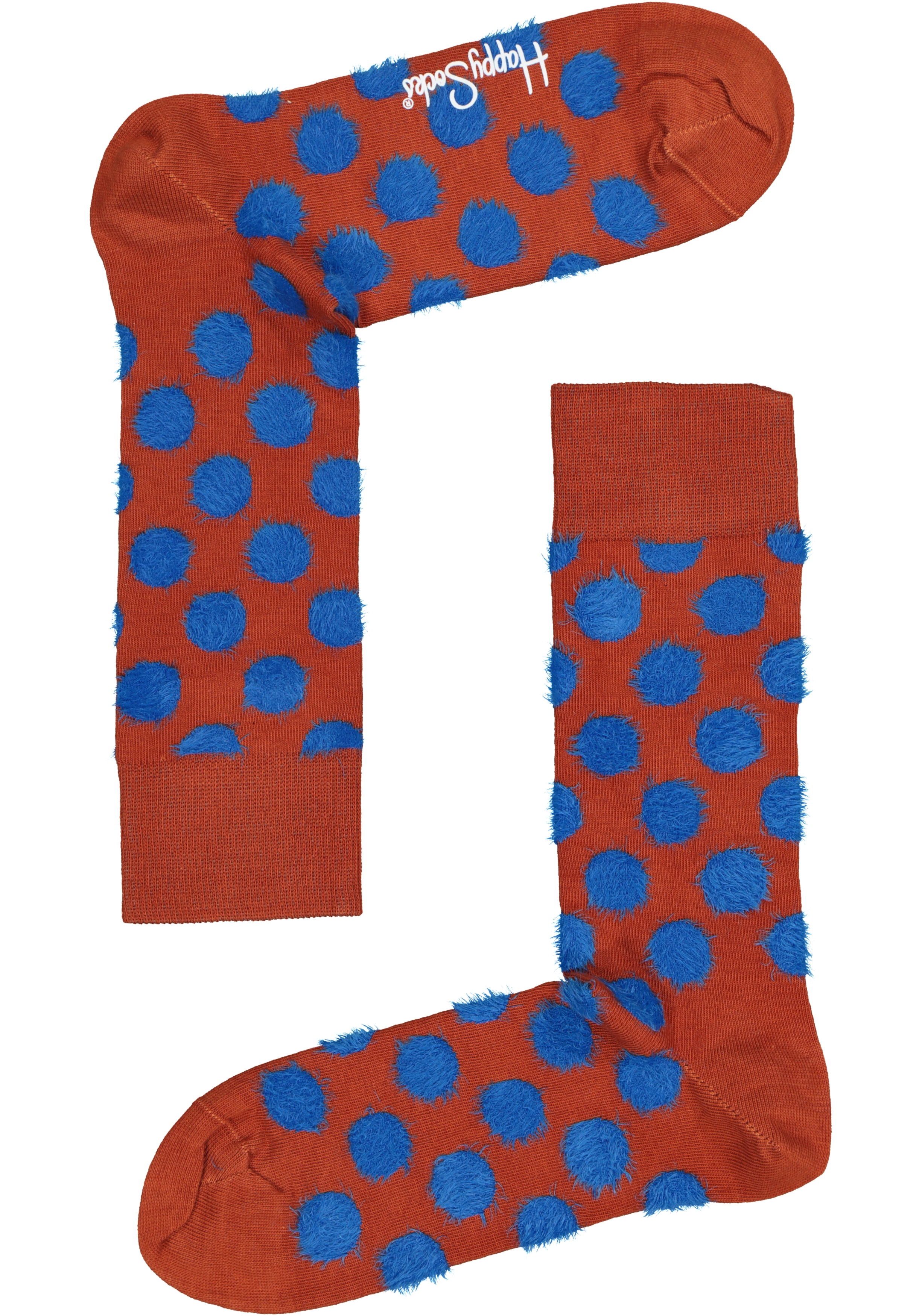 Happy Socks Big Dot Sock, roestbruin met zachte stippen