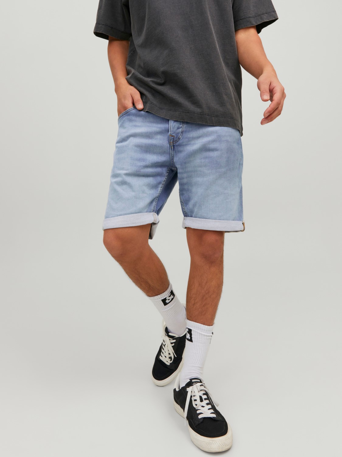 JACK & JONES Rick Icon Shorts regular fit, heren jeans korte broek, denimblauw