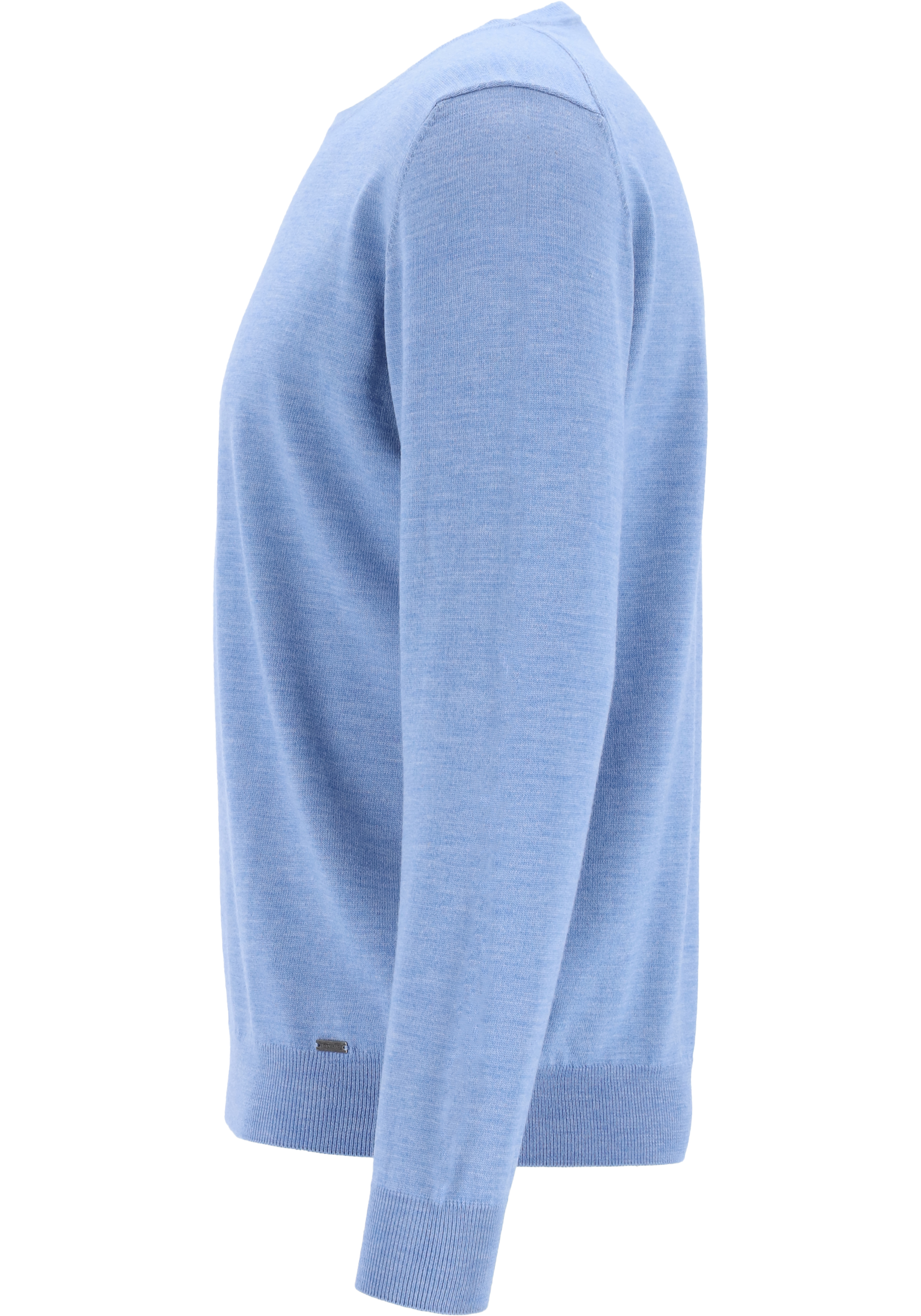 OLYMP modern fit trui wol, O-hals, lichtblauw
