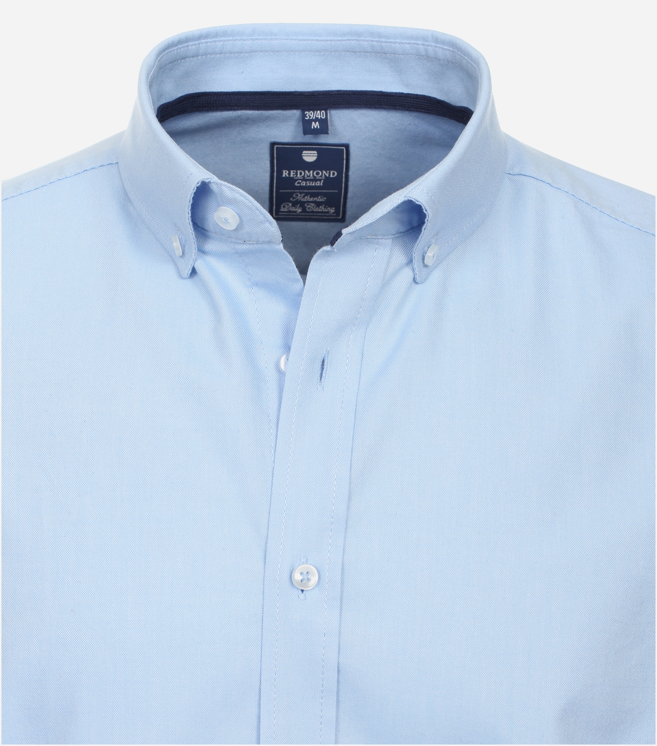 Redmond comfort fit overhemd, popeline, blauw