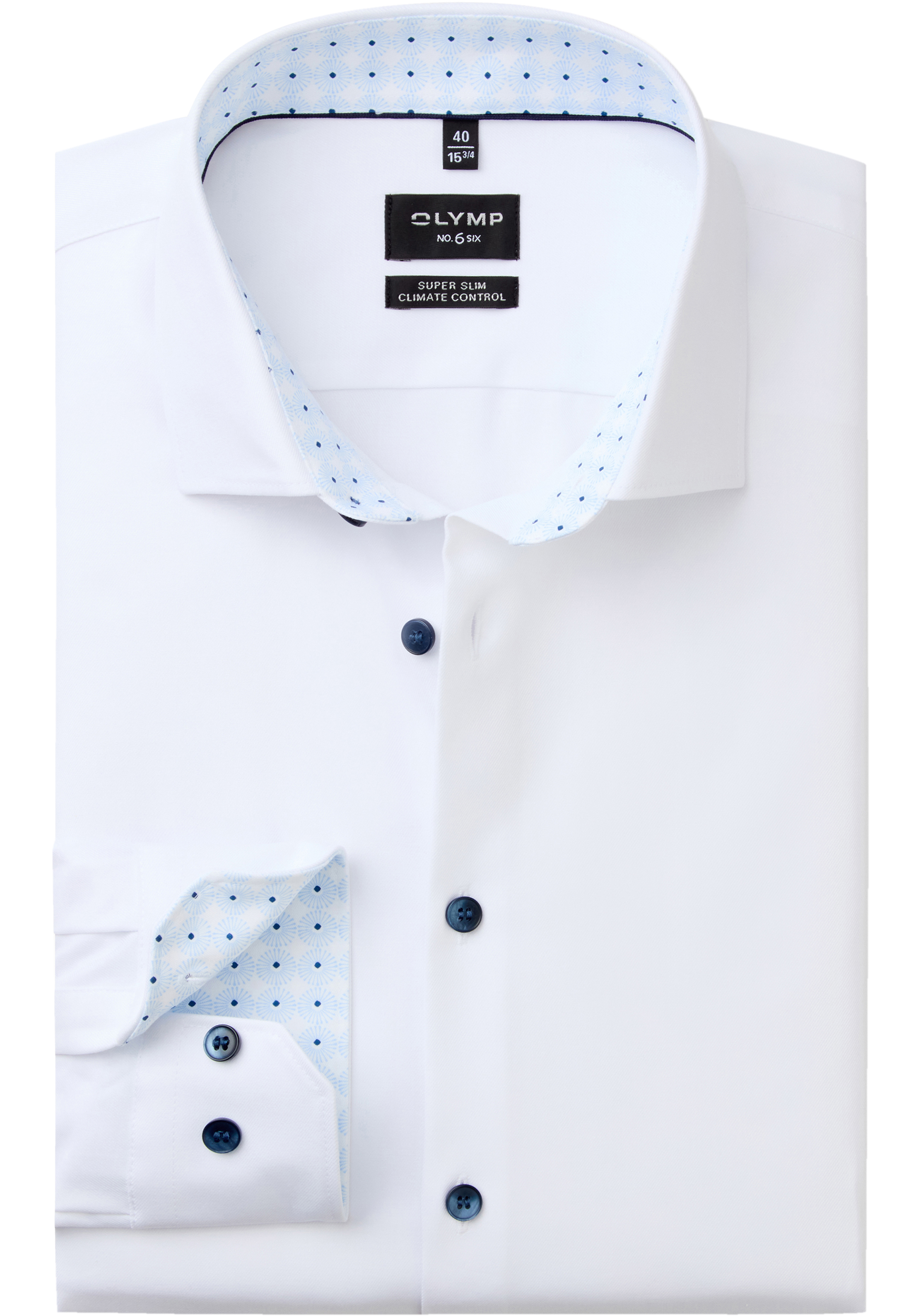 OLYMP 24/7 No. 6 Six super slim fit overhemd, twill, wit
