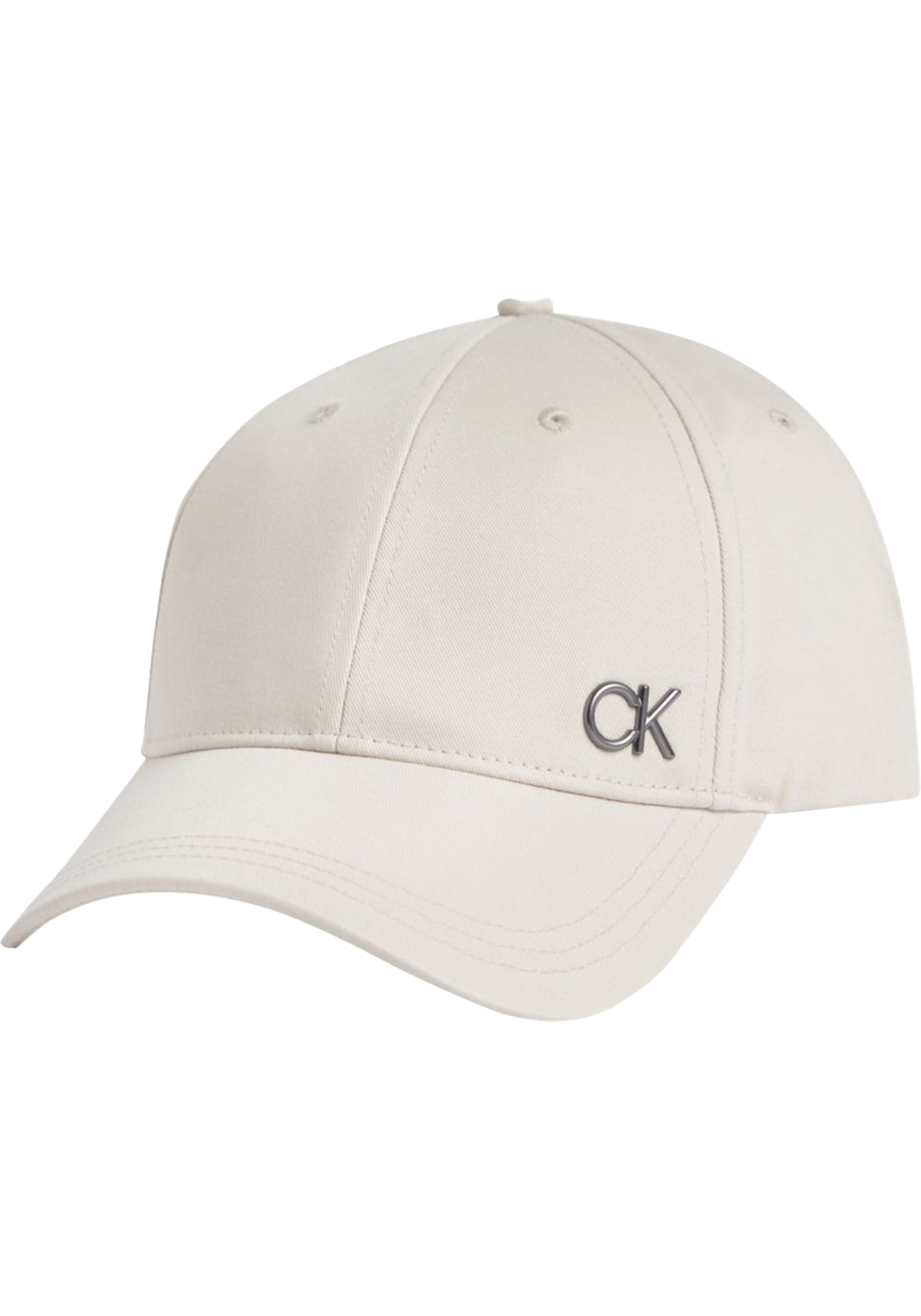 Calvin Klein pet, CK bombed metal baseball cap, beige