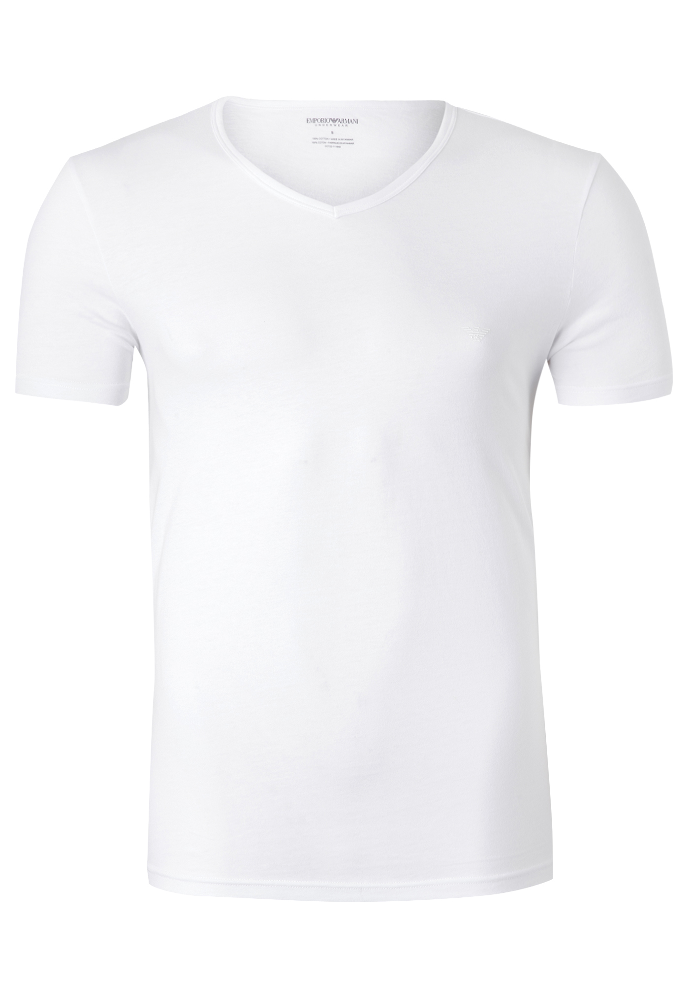 Emporio Armani T-shirts Pure Cotton (2-pack), heren T-shirts V-hals, wit   