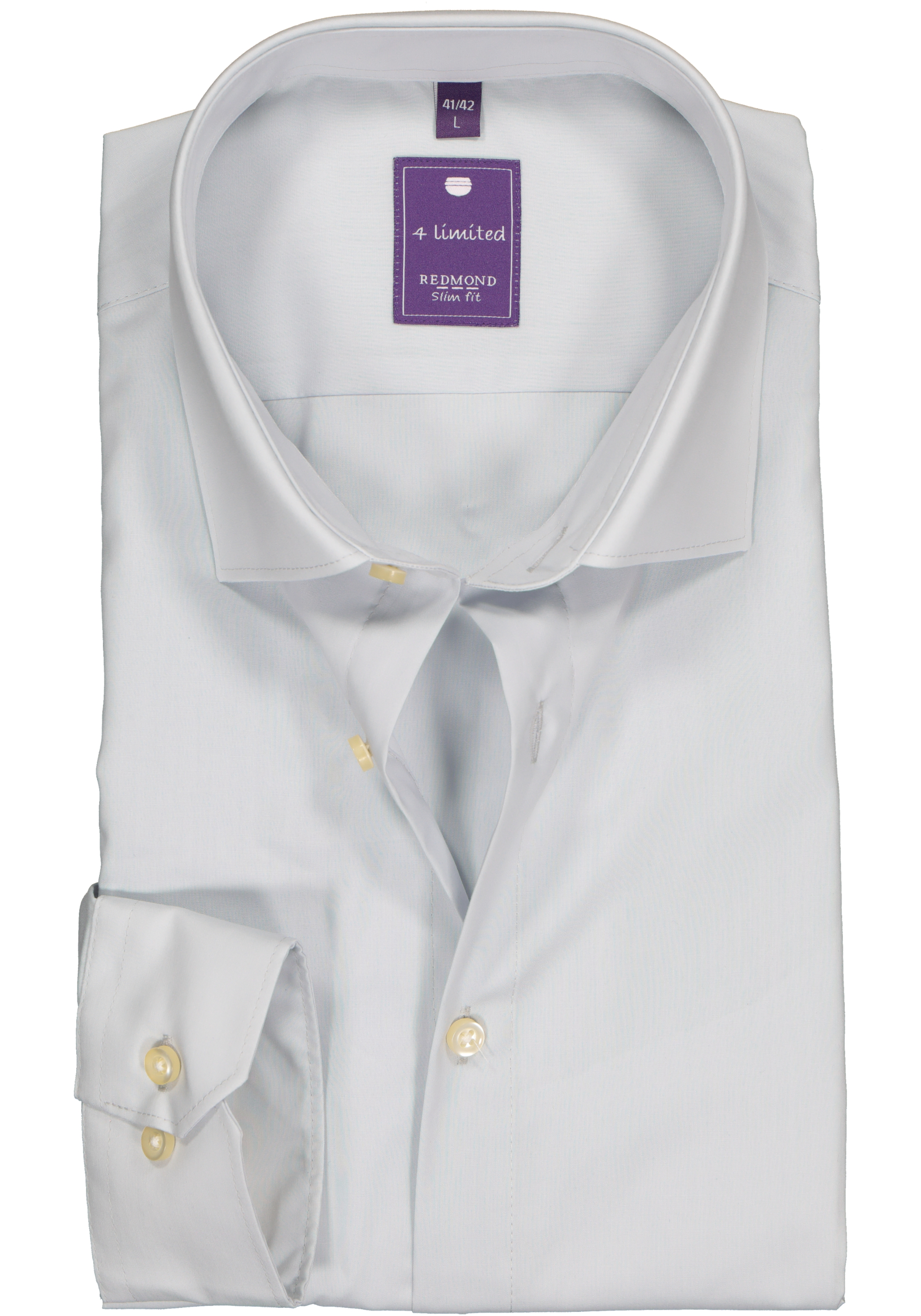 Redmond slim fit overhemd, licht grijs