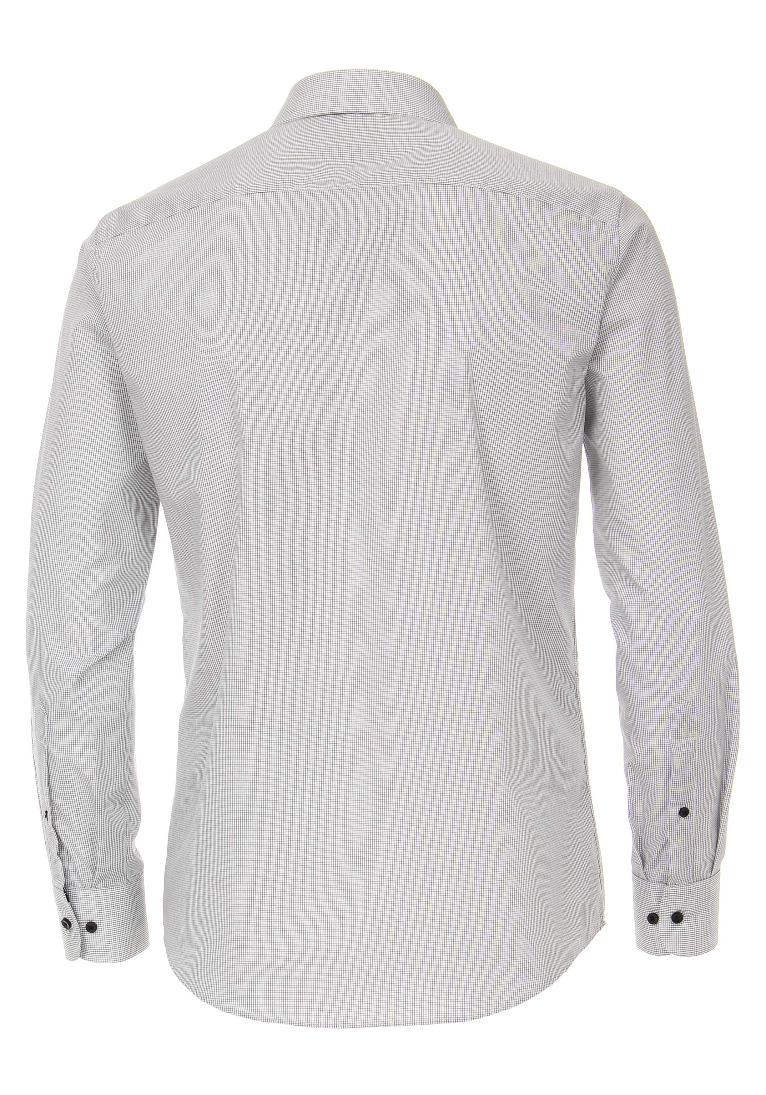 Redmond modern fit overhemd, zwart-wit geruit