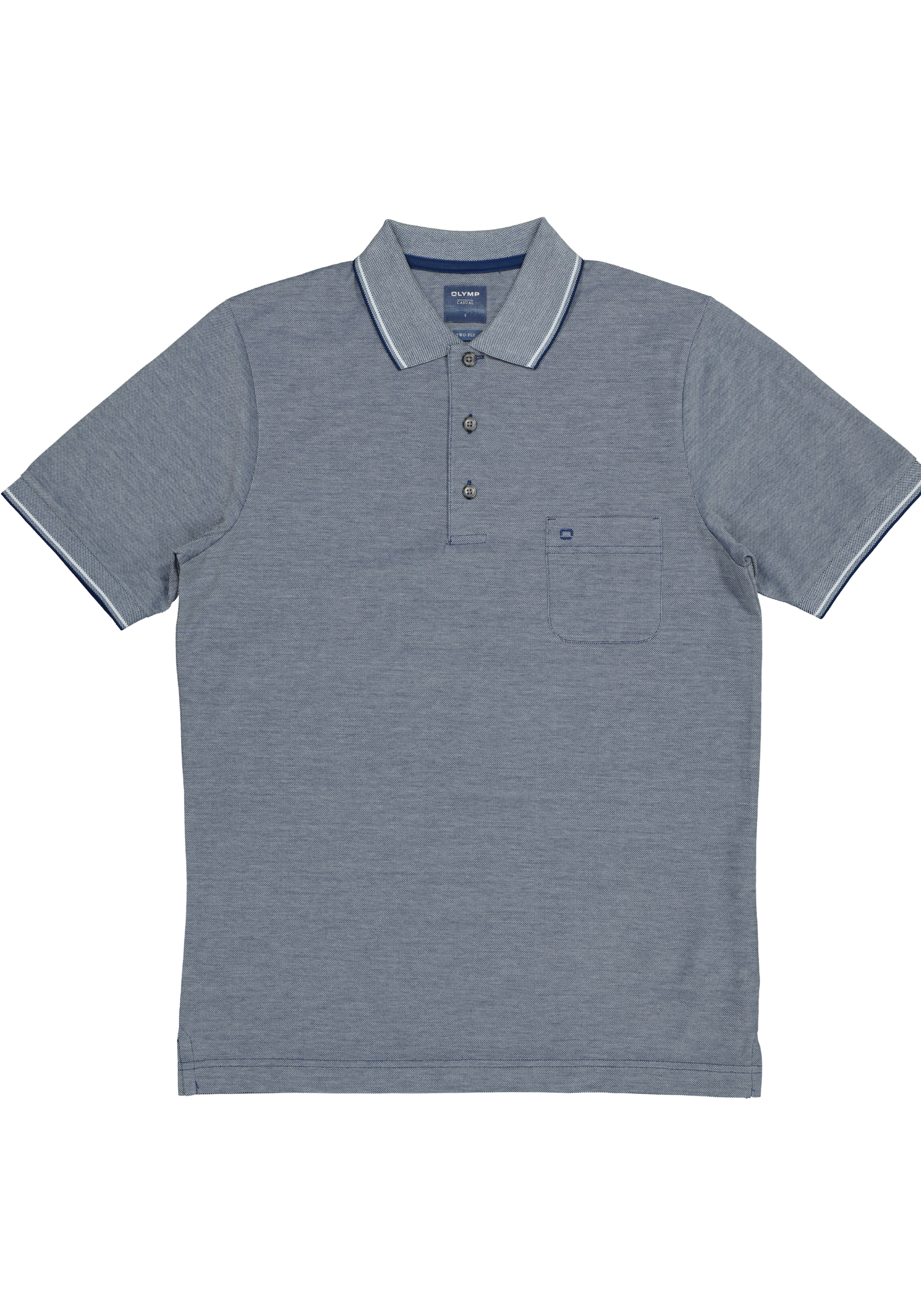 OLYMP modern fit poloshirt, blauw melange