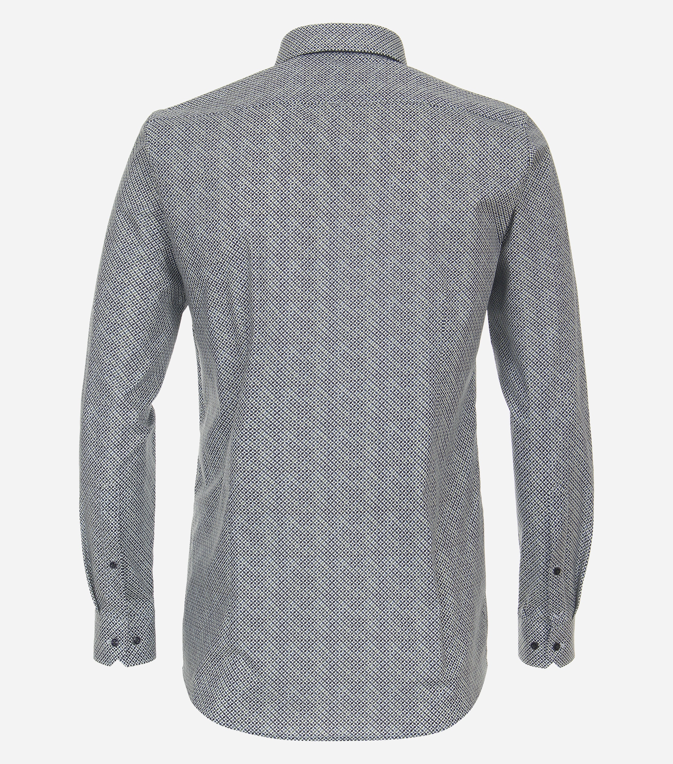 VENTI body fit overhemd, popeline, groen dessin