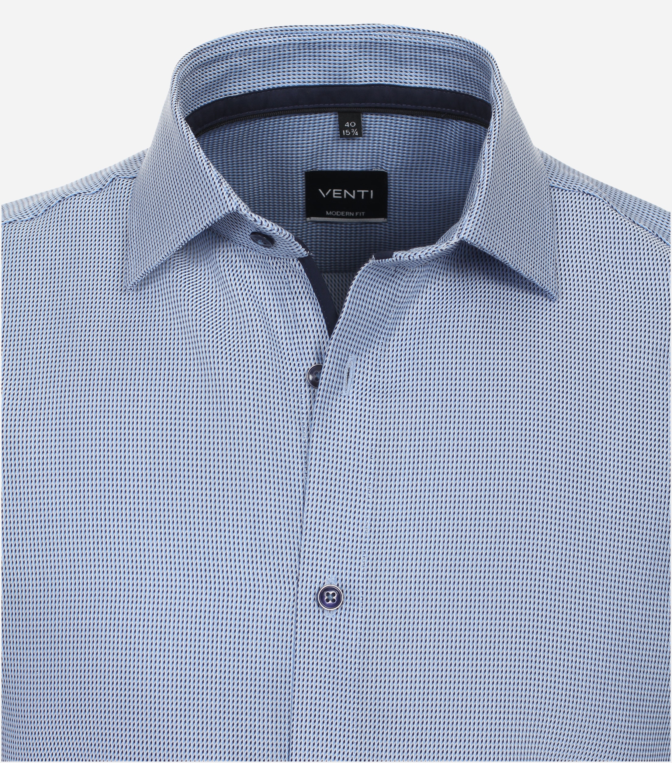 VENTI modern fit overhemd, dobby, blauw
