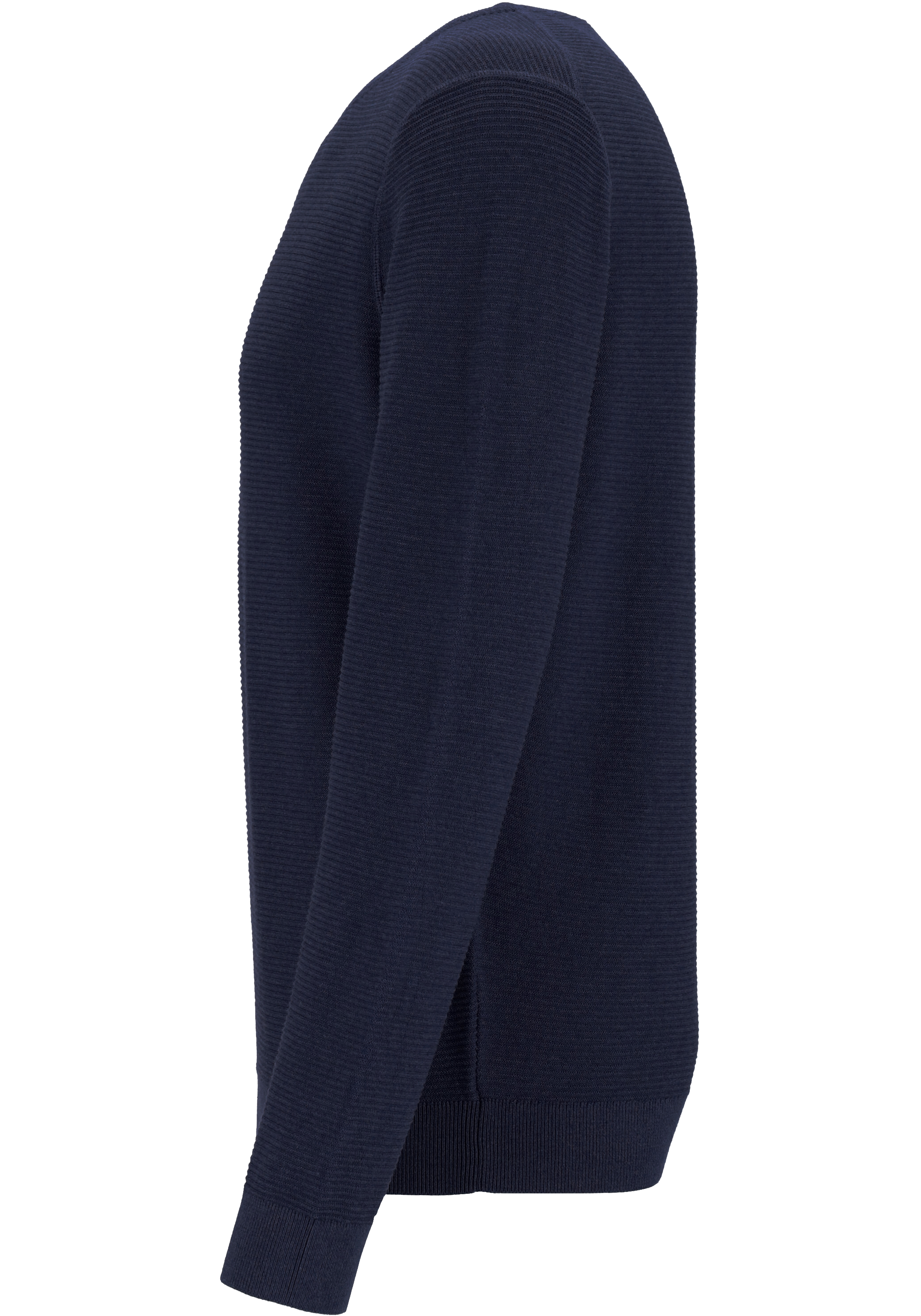 OLYMP modern fit trui katoen structuur, O-hals, donkerblauw