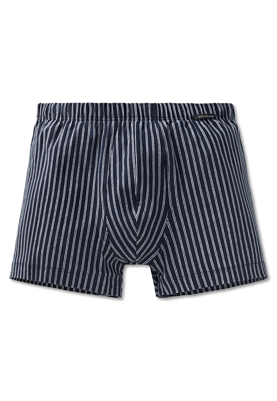 SCHIESSER Selected! Premium boxer (1-pack), heren short donkerblauw gestreept