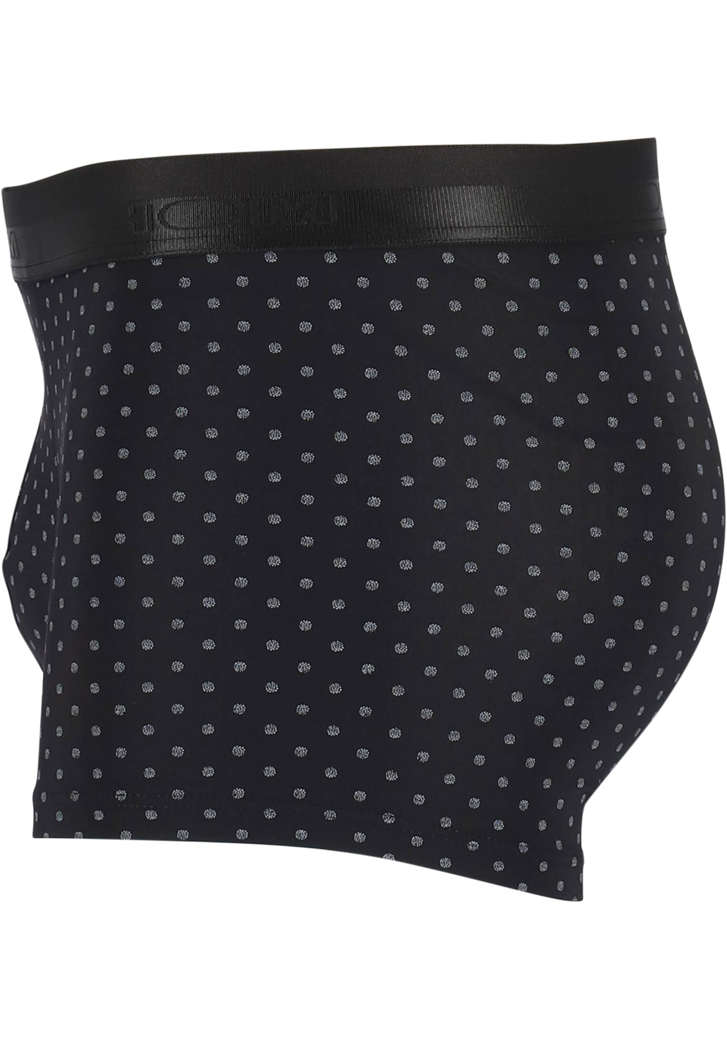 HOM Max boxer briefs (1-pack), heren boxer microfiber kort, zwart dessin