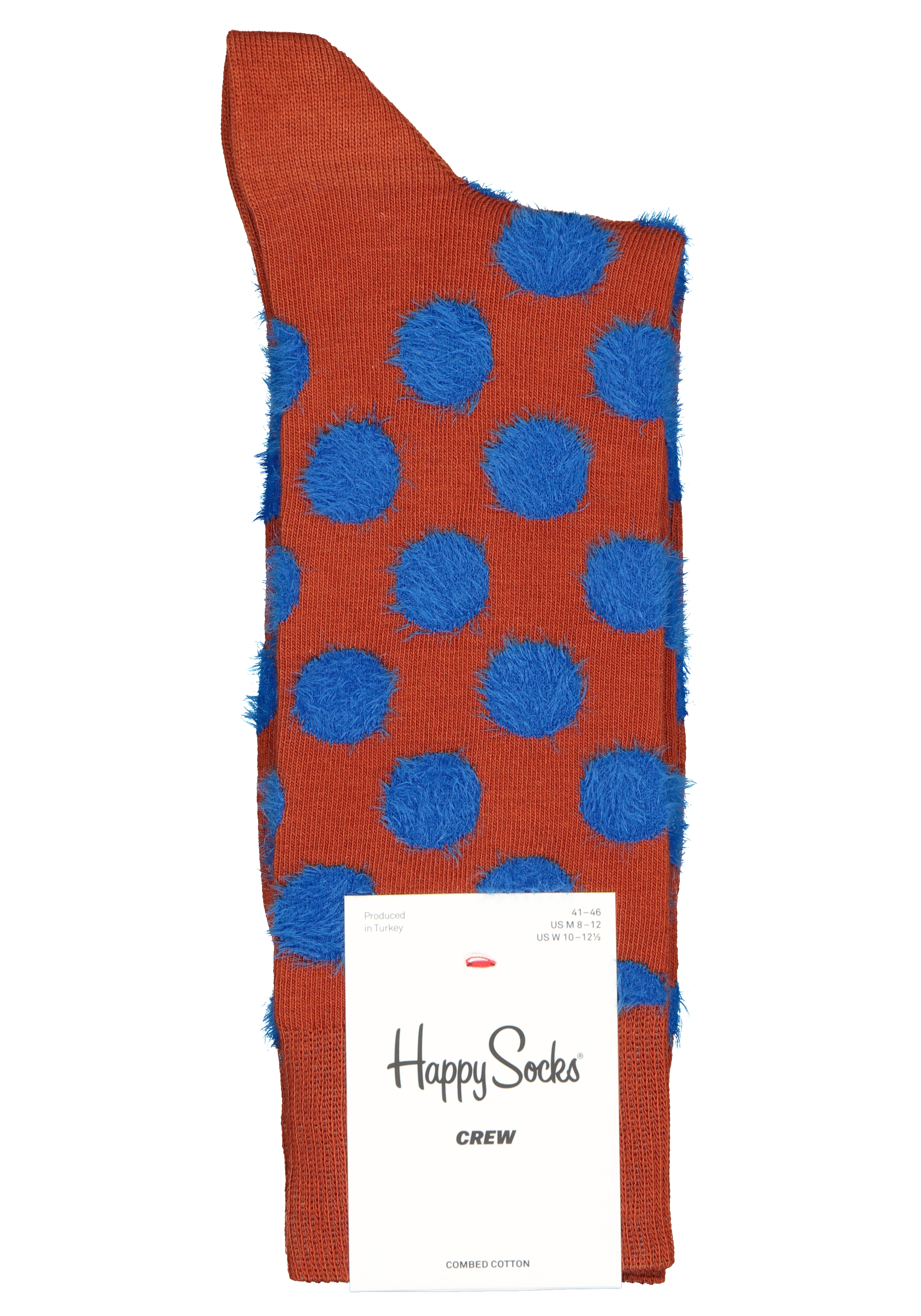 Happy Socks Big Dot Sock, roestbruin met zachte stippen