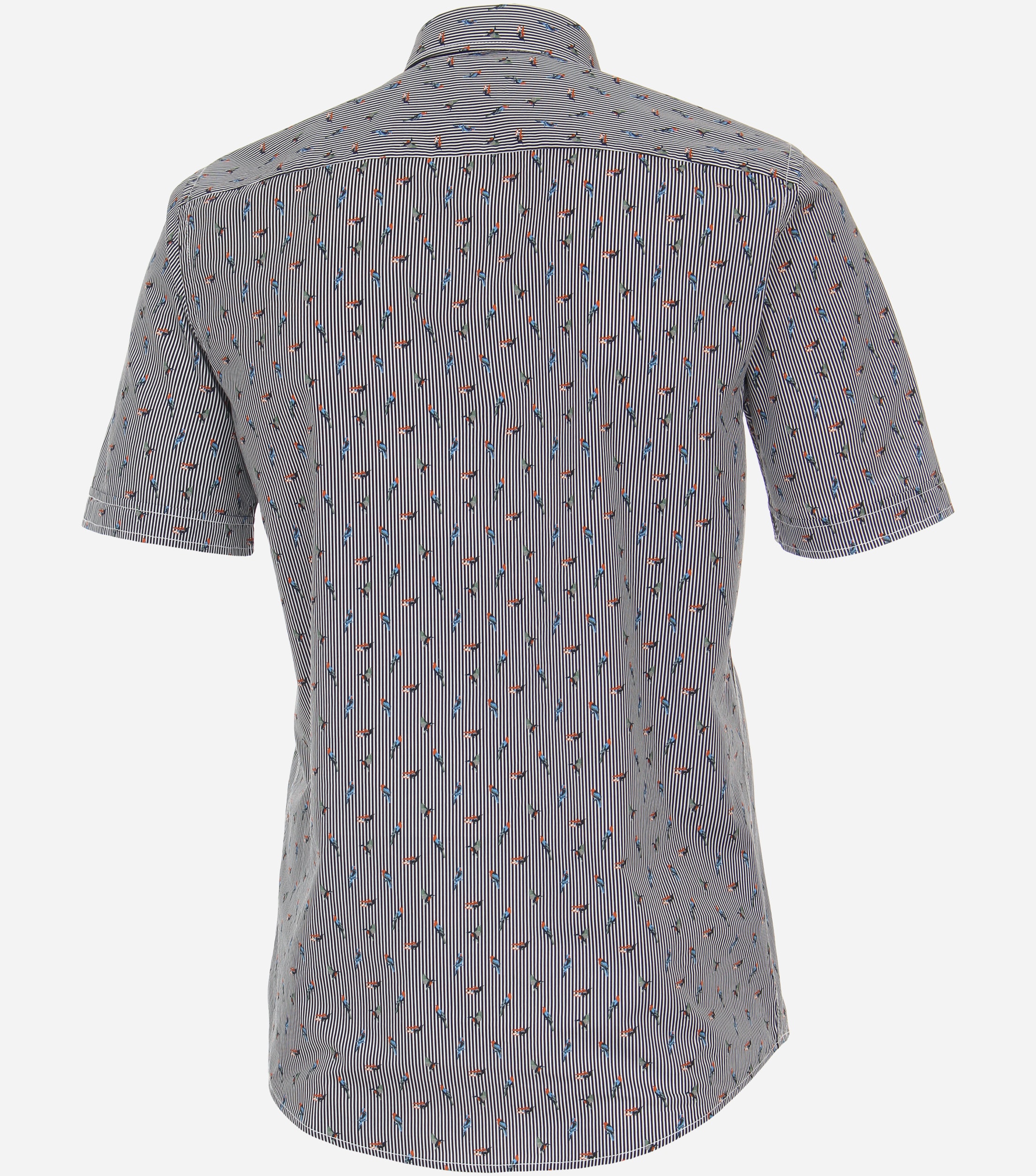 CASA MODA Sport casual fit overhemd, popeline, blauw dessin