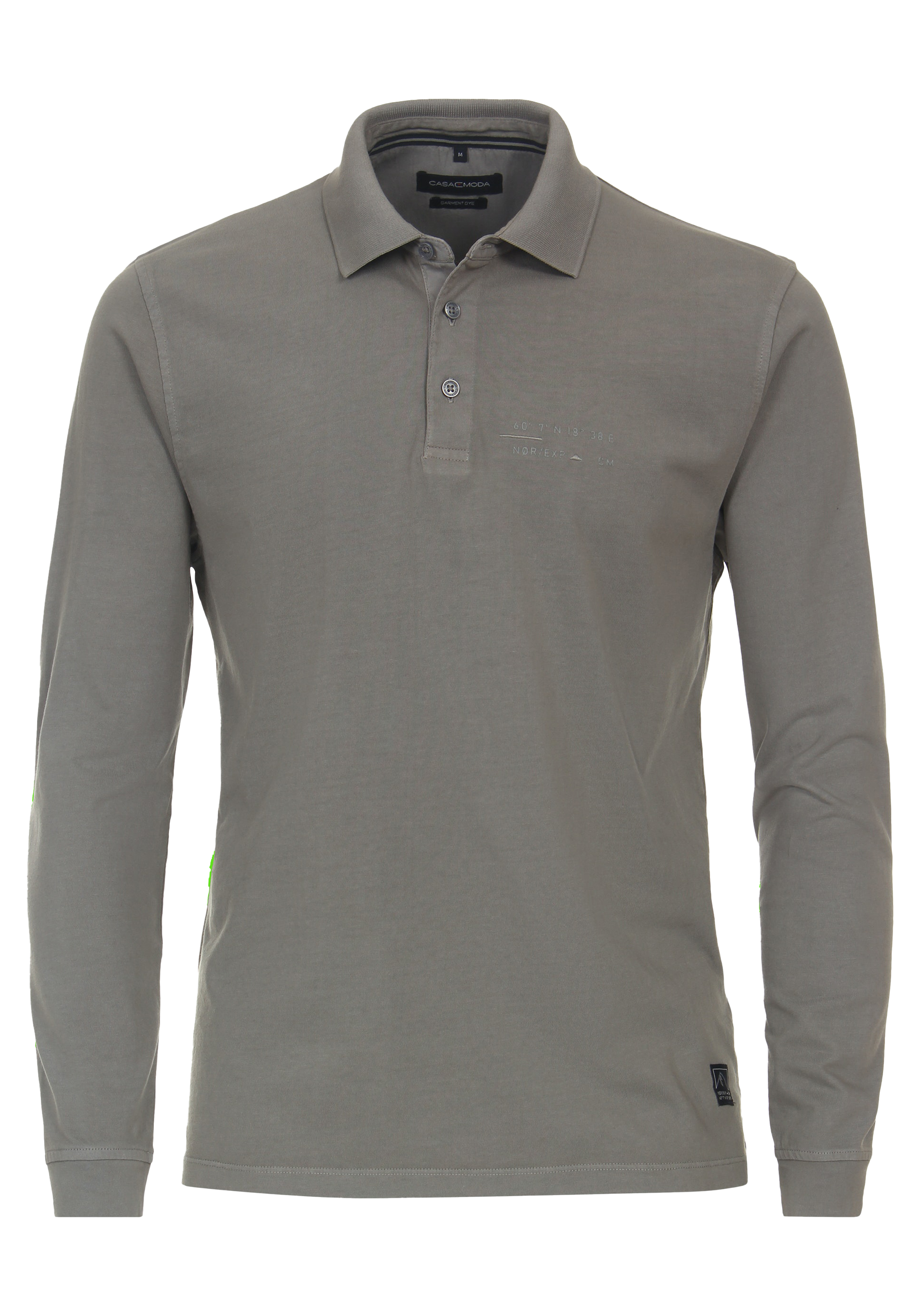 CASA MODA comfort fit polo lange mouw, zilvergrijs