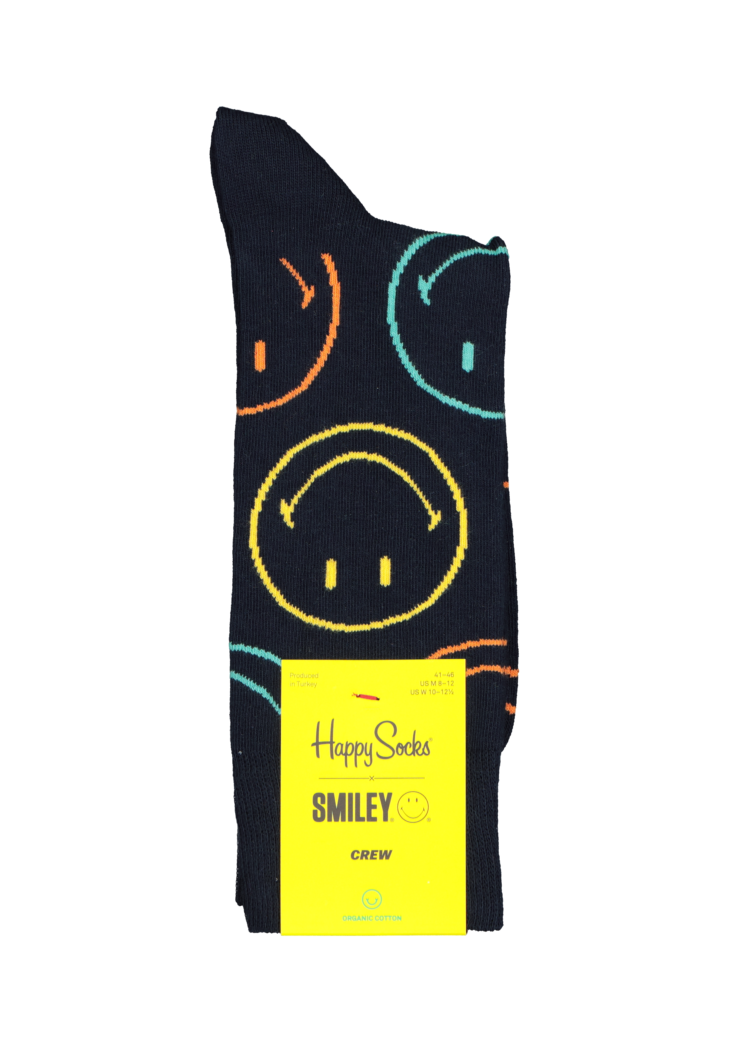 Happy Socks Jumbo Smiley Dot Sock, lachend blauw