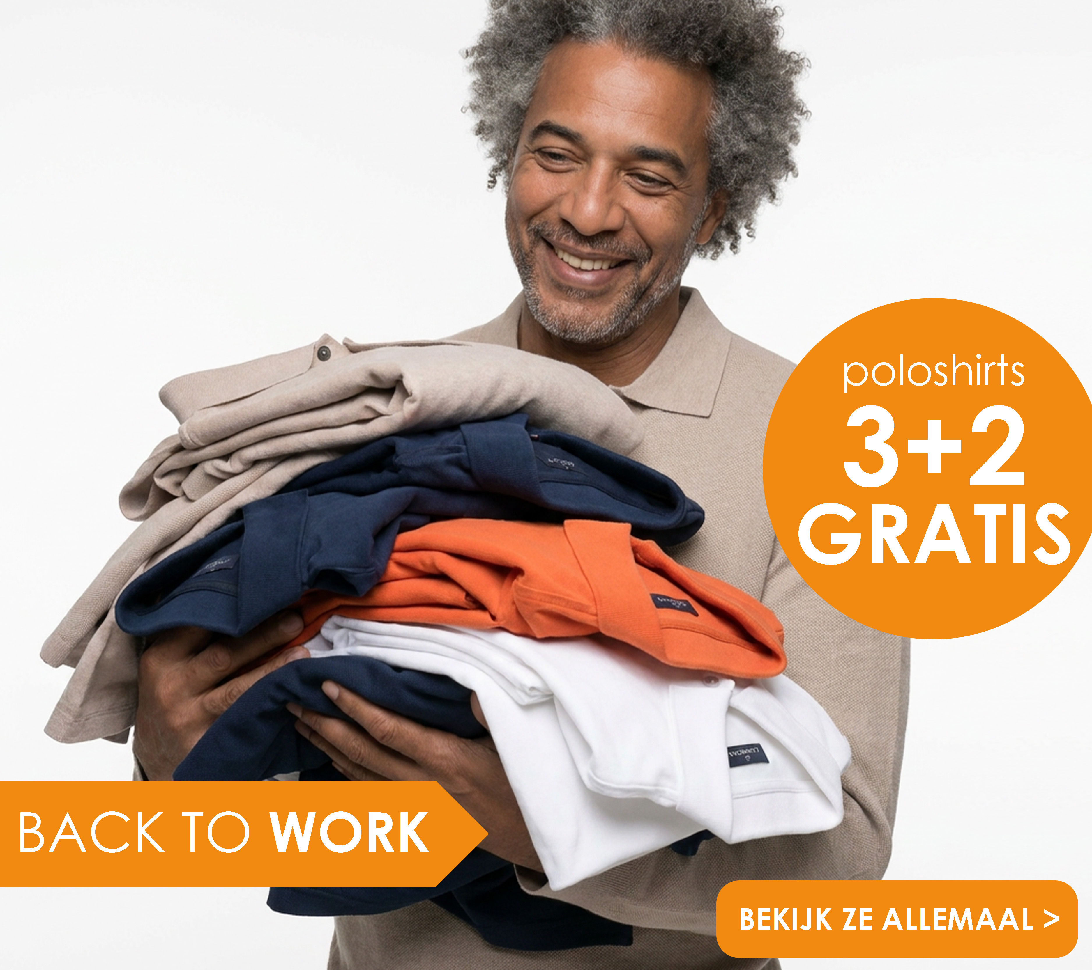Back to work, poloshirts 3 plus 2 gratis bij HemdVoorHem, bekijk ze allemaal!