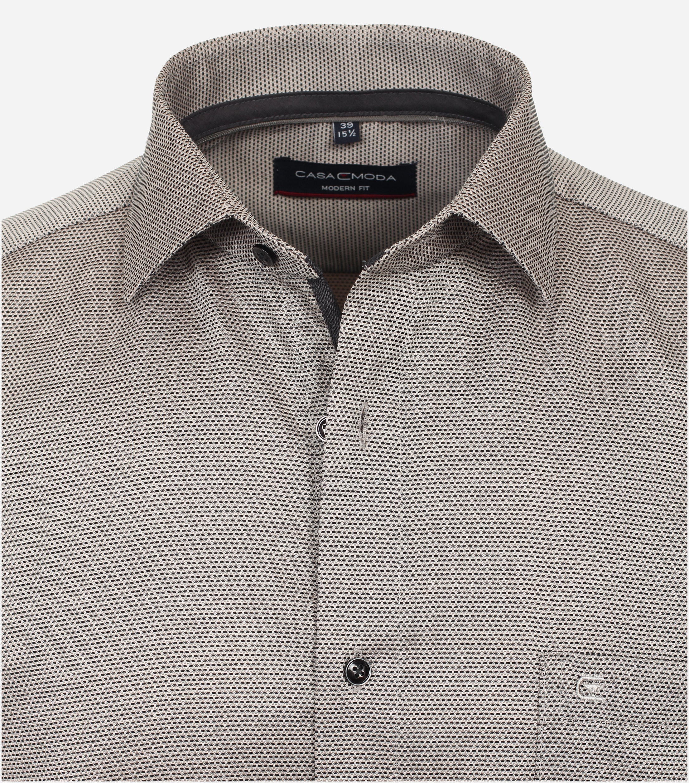 CASA MODA modern fit overhemd, dobby, bruin