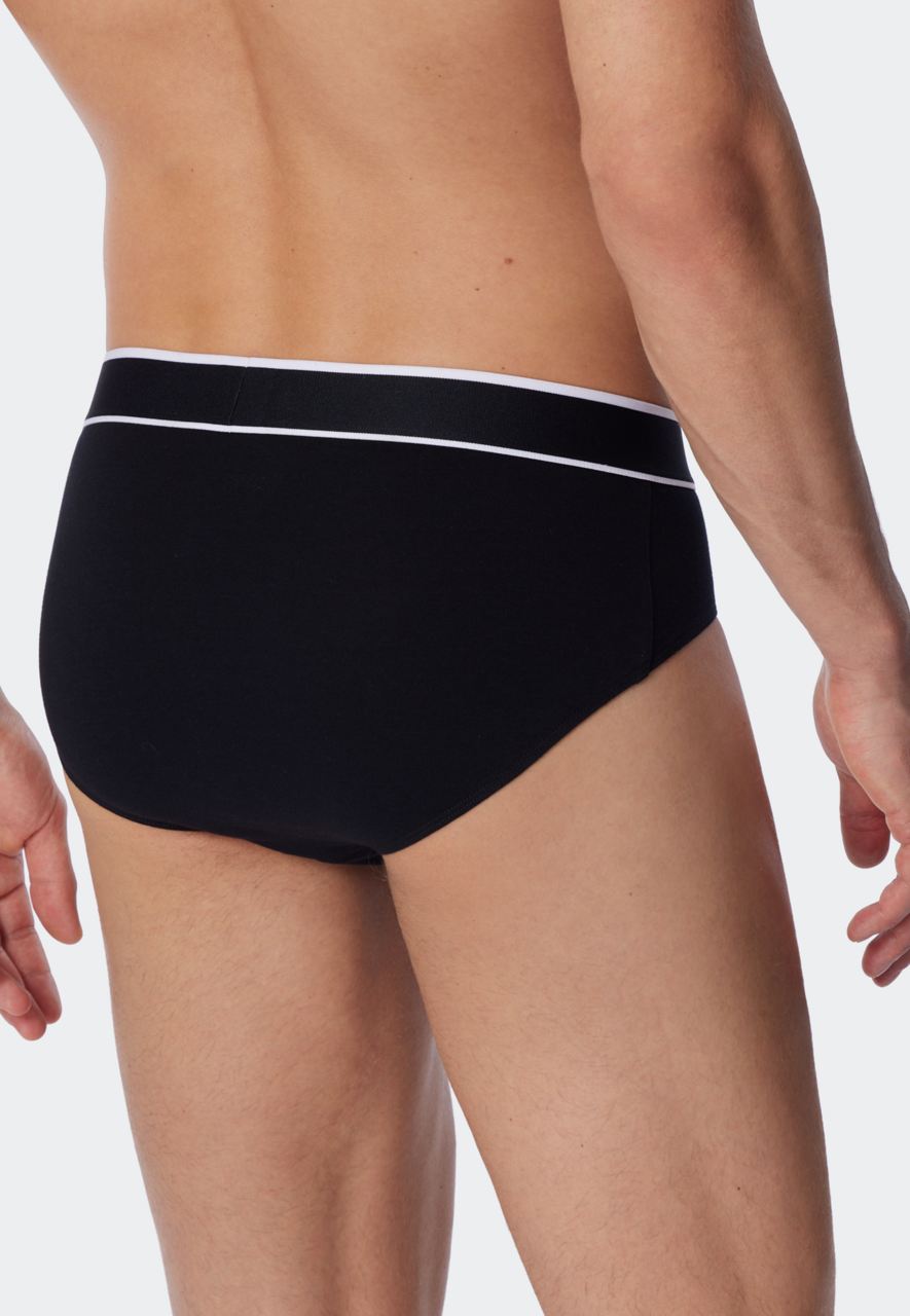SCHIESSER 95/5 slip (3-pack), heren rioslip biologisch katoen geweven elastische tailleband zwart