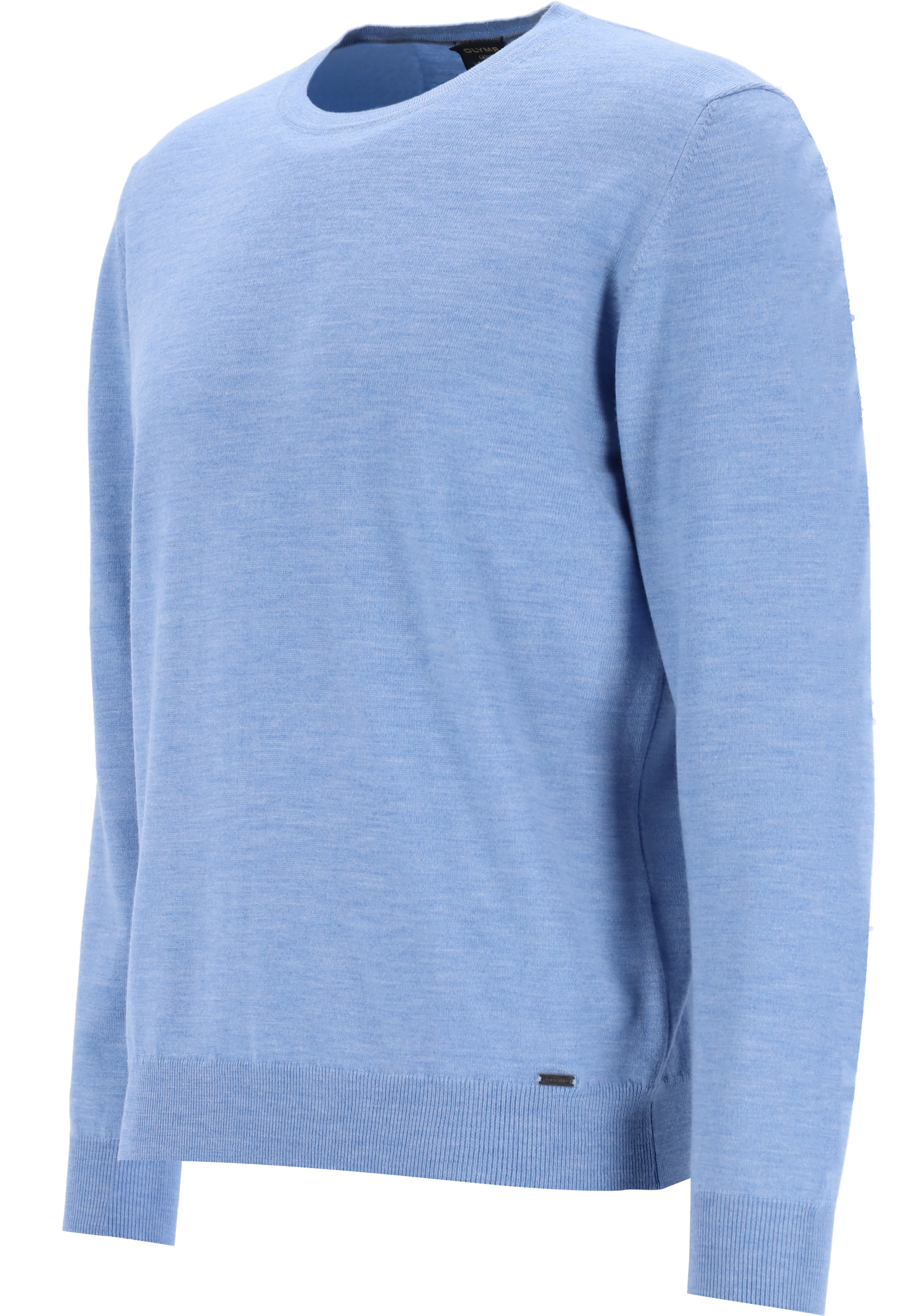 OLYMP modern fit trui wol, O-hals, lichtblauw