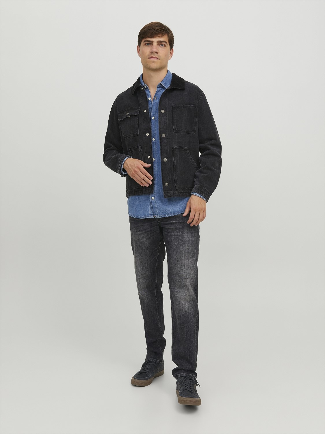 JACK & JONES Mike Original Jos regular fit, heren jeans, zwart denim