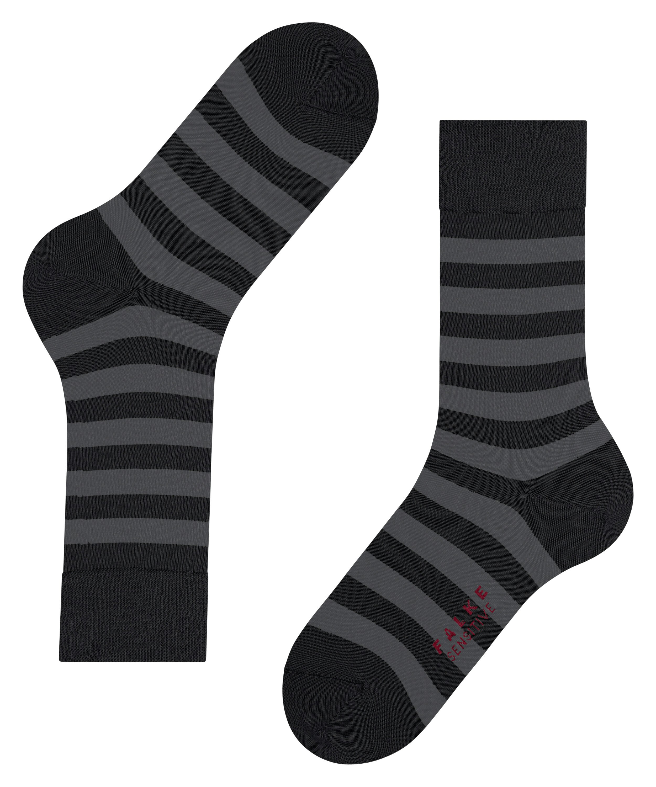 FALKE Sensitive Mapped Line herensokken, zwart (black)