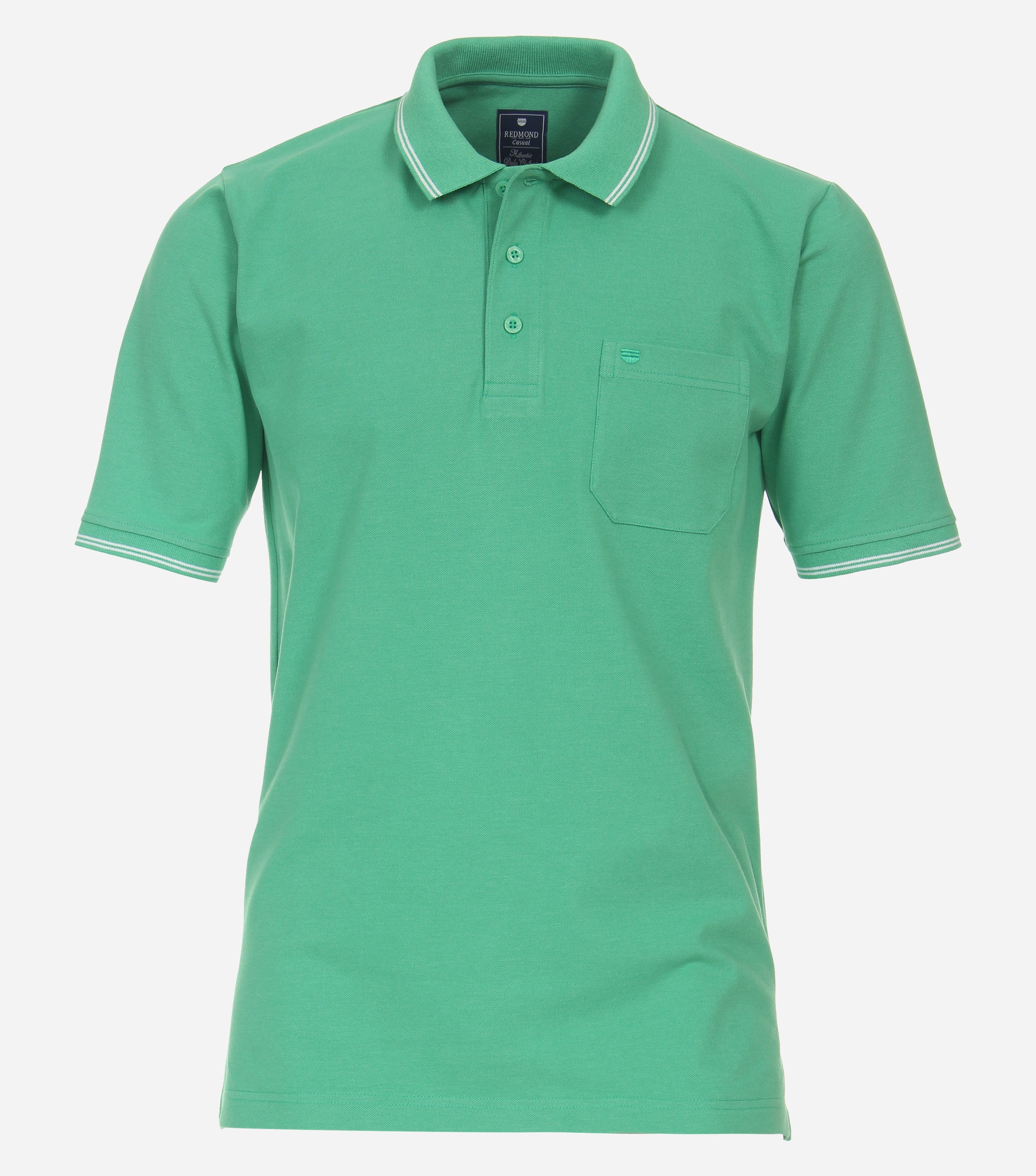 Redmond regular fit heren polo, pique, groen