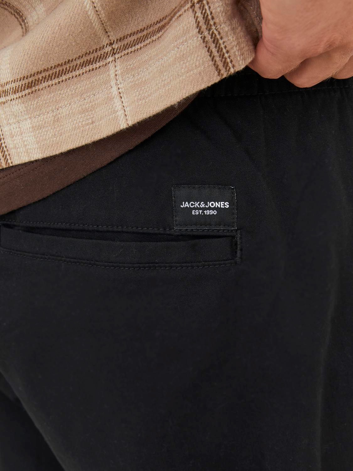 JACK & JONES Kane Noah Cuffed Cargo loose fit, heren cargo broek, zwart