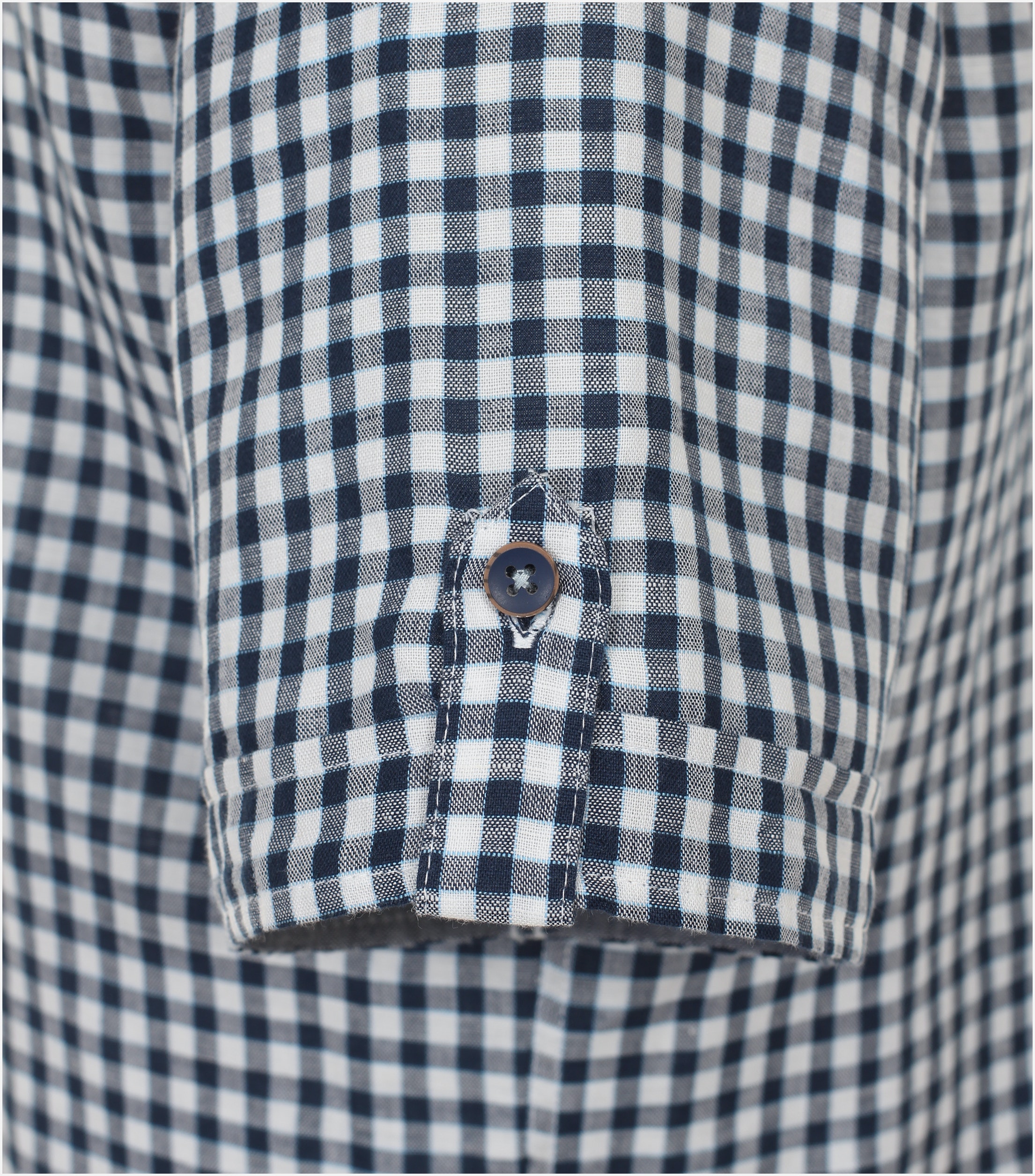 Redmond comfort fit overhemd, korte mouw, popeline, blauw geruit
