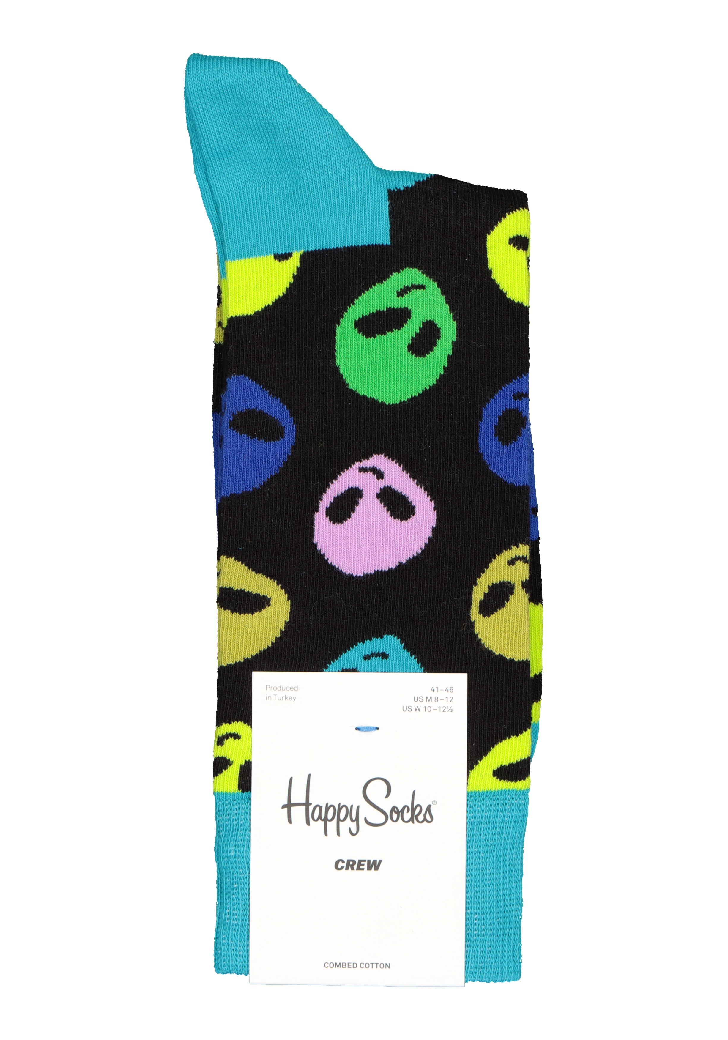 Happy Socks Alien Sock, zwart met ruimte mannetjes