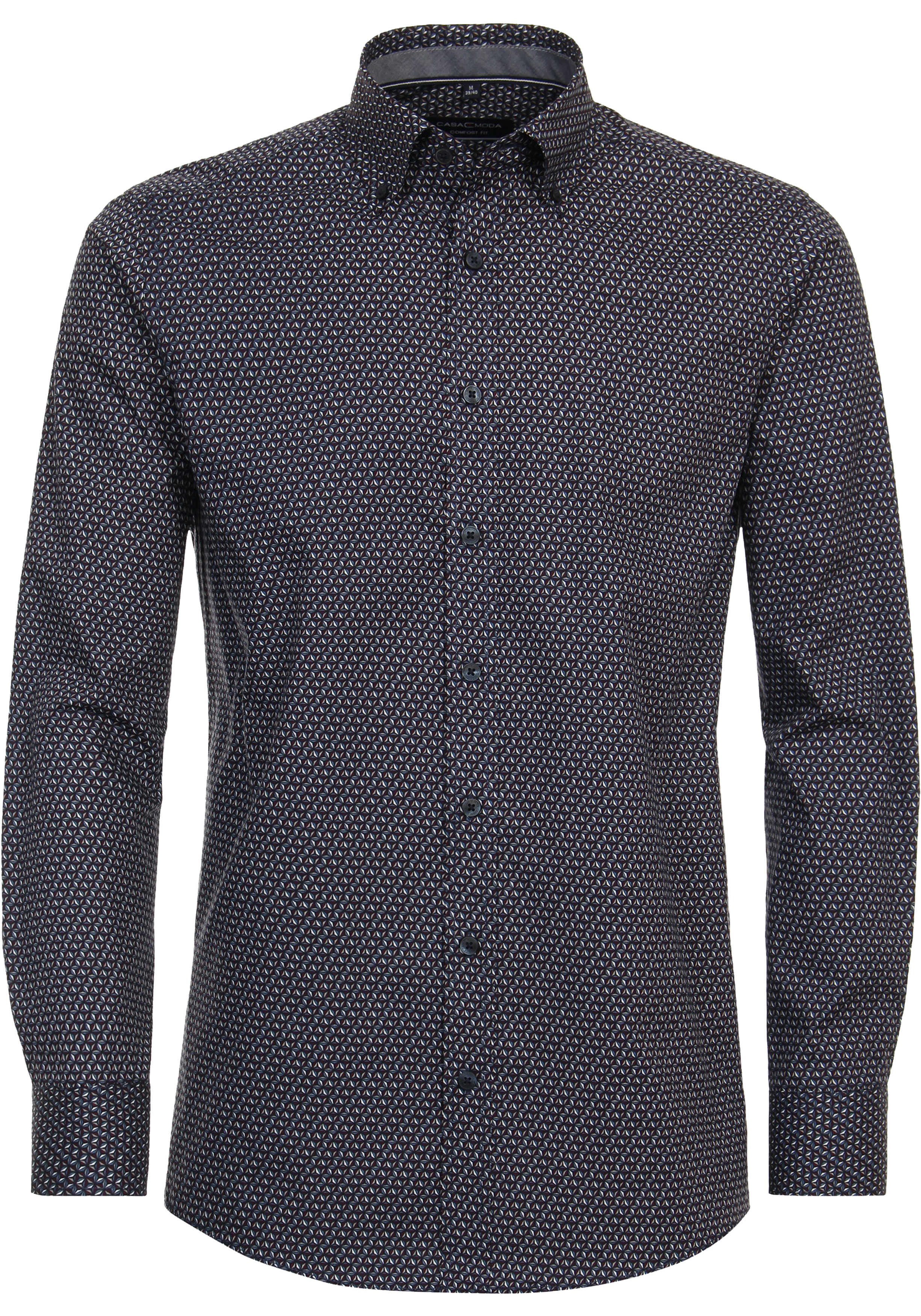 CASA MODA Sport casual fit overhemd, popeline, rood dessin
