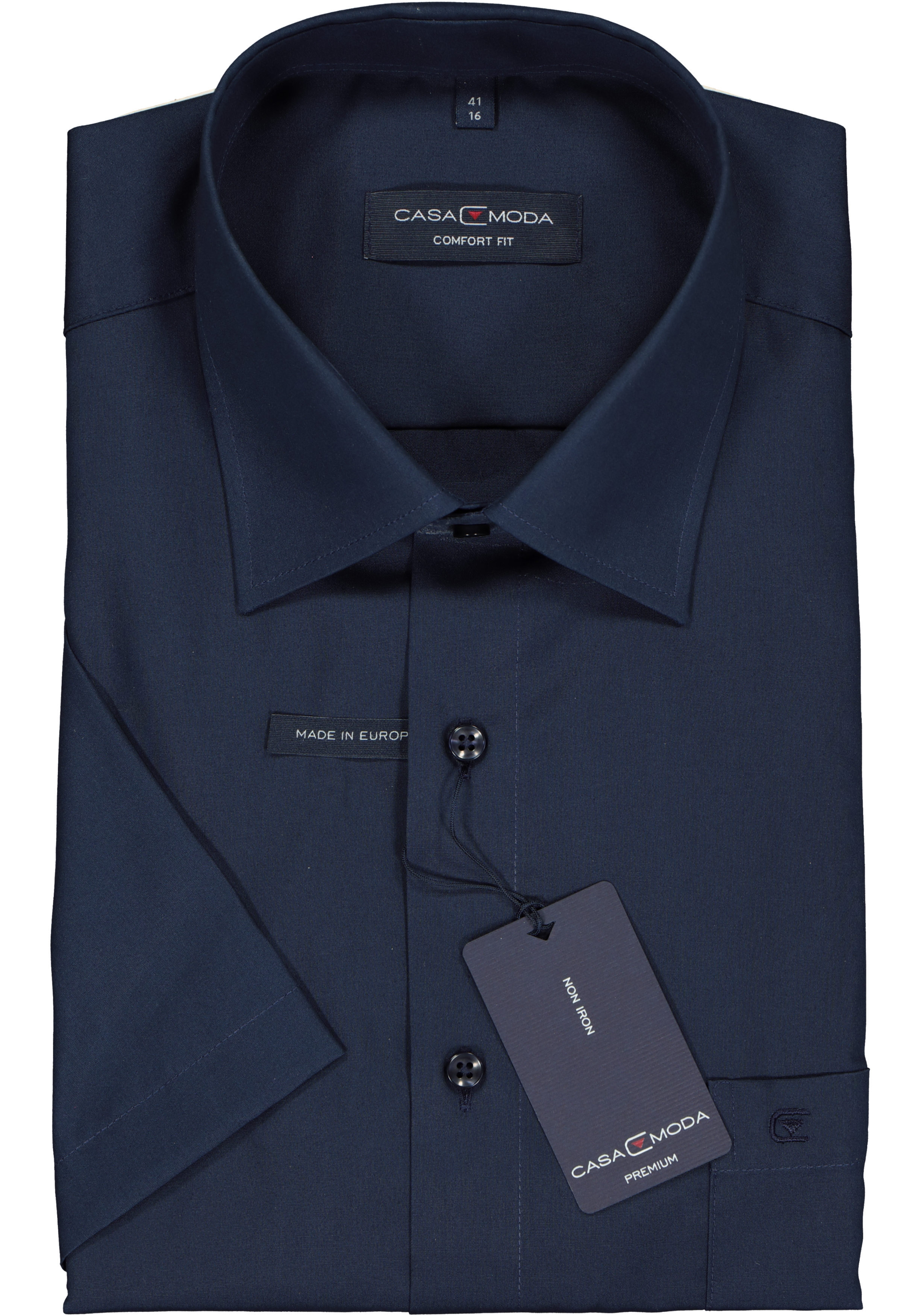 CASA MODA comfort fit overhemd, korte mouw, donkerblauw