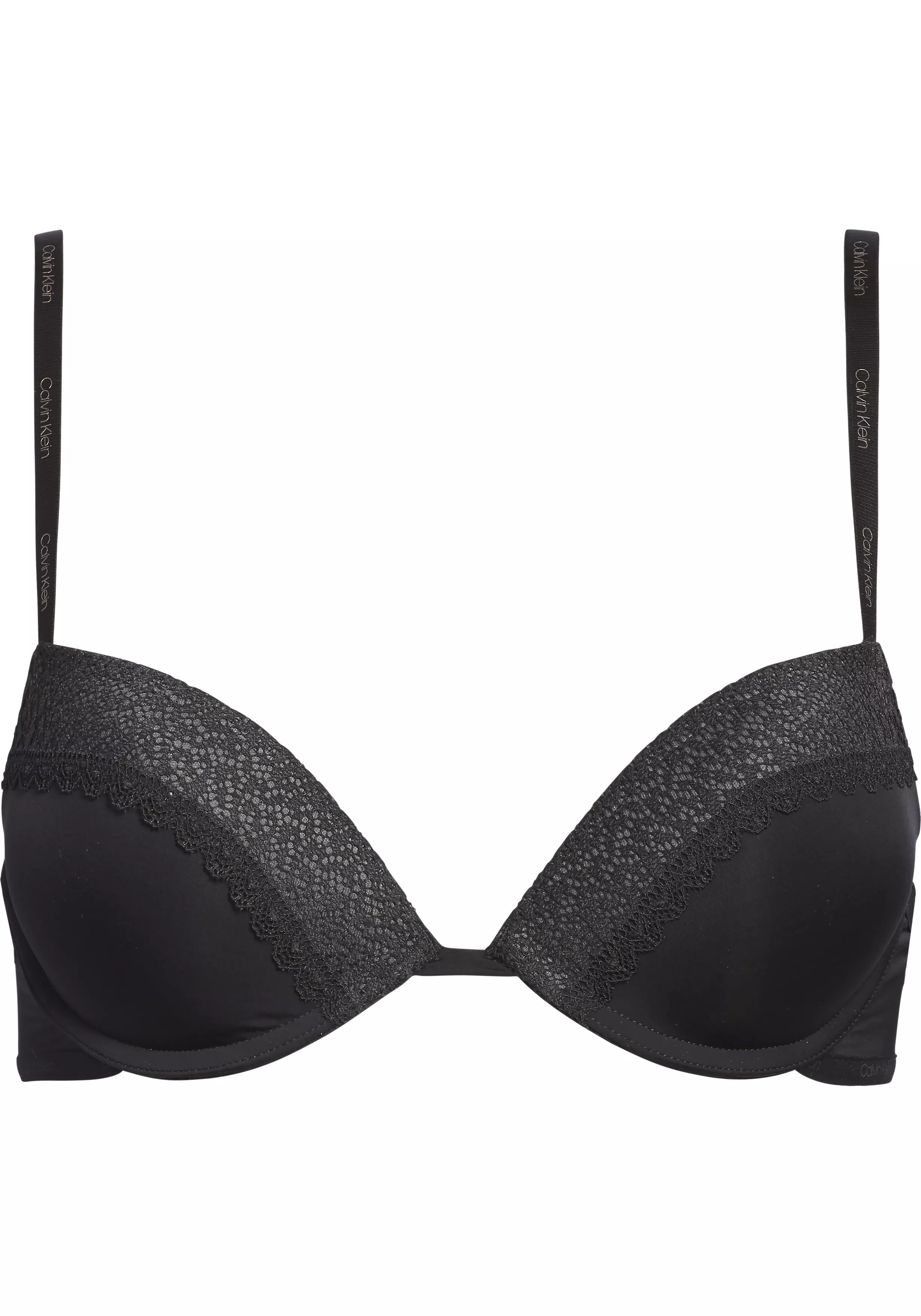 Calvin Klein dames Flirty push up plunge bra, beugel BH, zwart