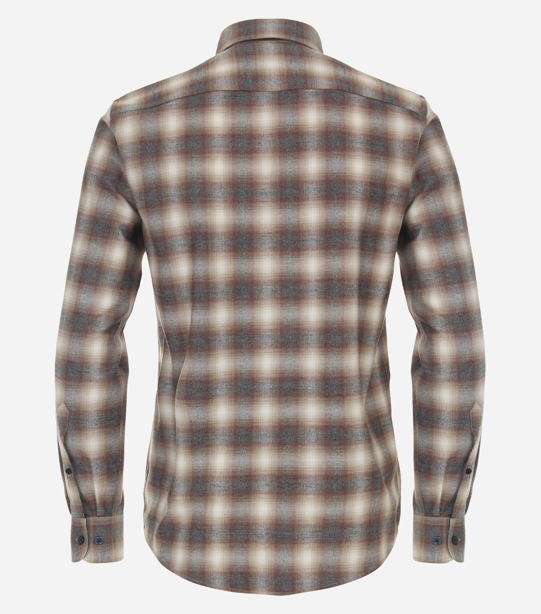CASA MODA Sport casual fit overhemd, flanel, bruin geruit