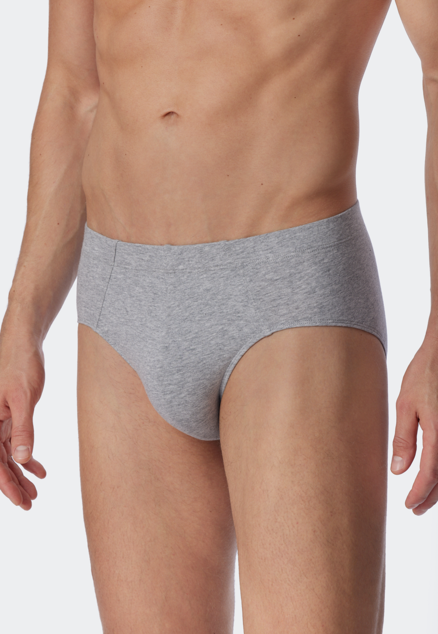 SCHIESSER 95/5 slip (3-pack), heren supermini biologisch katoen grijs, blauw, zwart