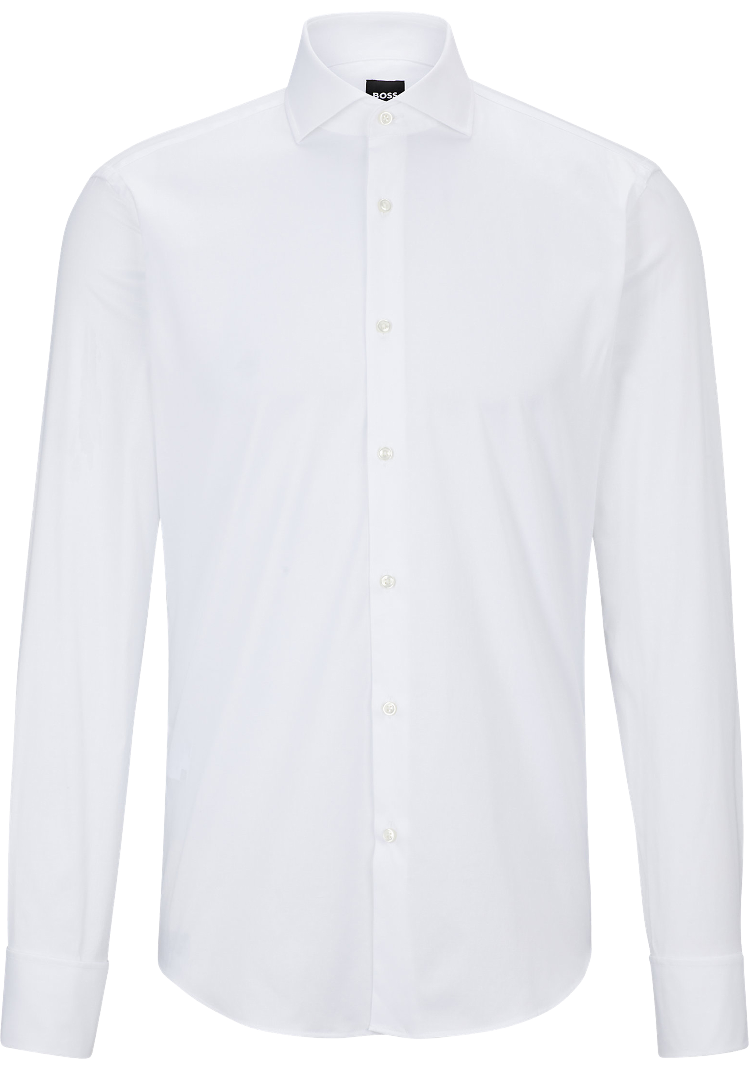 BOSS Joe regular fit overhemd dubbele manchet, twill, wit