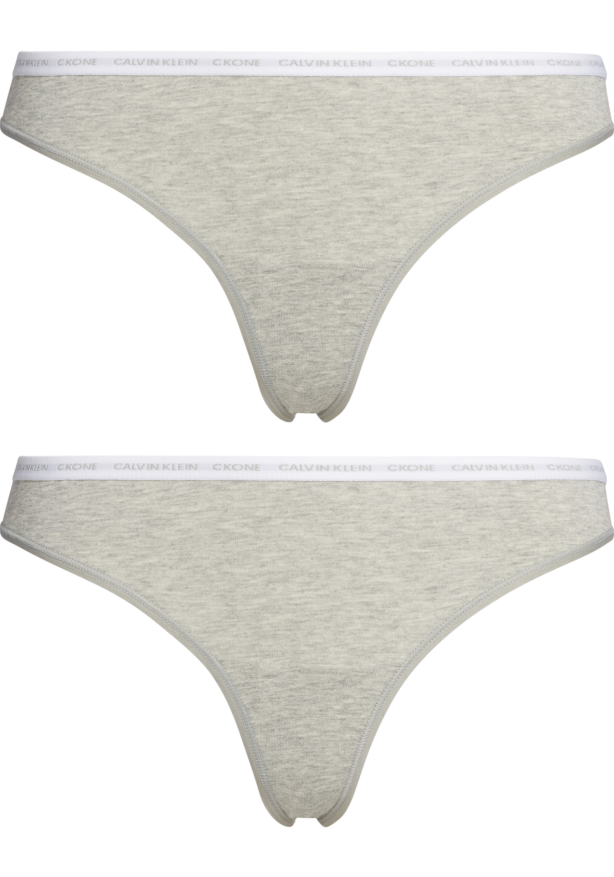 Calvin Klein dames CK ONE Cotton strings (2-pack), grijs melange